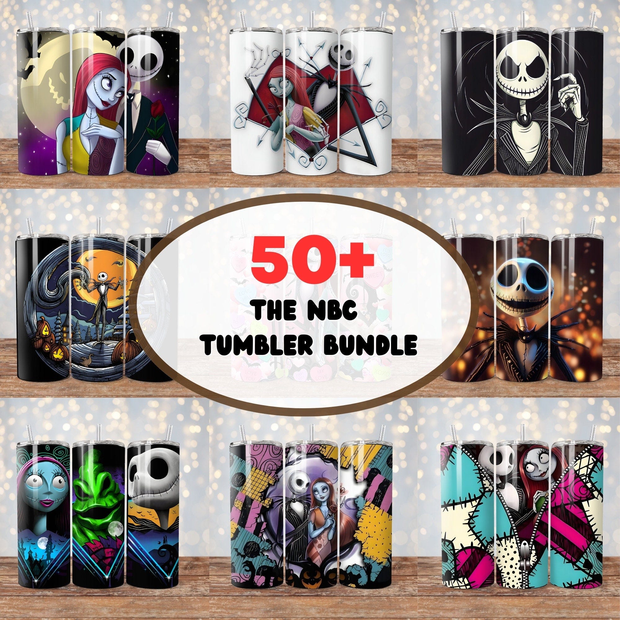 50+ Nightmare Before Christamas Cartoon Character Tumbler Wrap Valentine 20Oz Tumbler Wrap Png Jack And Sally Tumbler Sublimation Design
