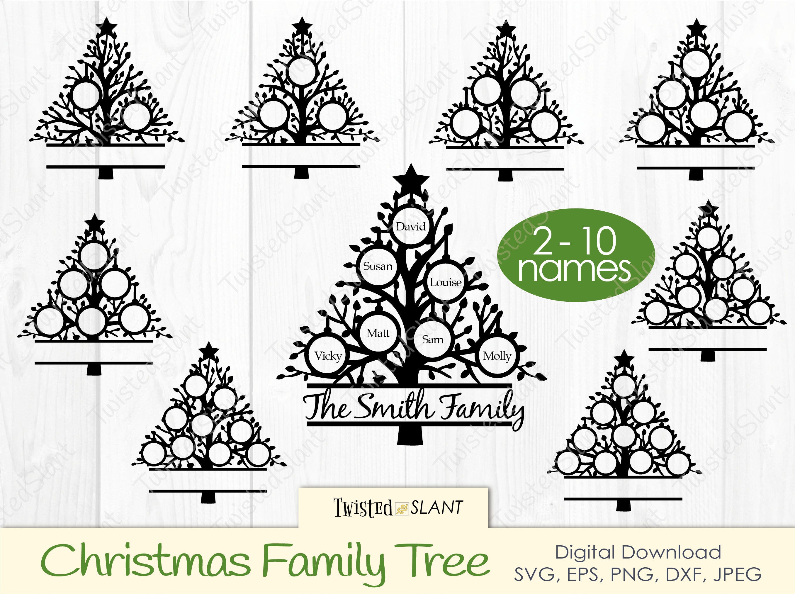 Christmas Family Tree svg, Family tree svg, Christmas monogram svg, Christmas tree clipart, family name svg, family tree png, Christmas svg