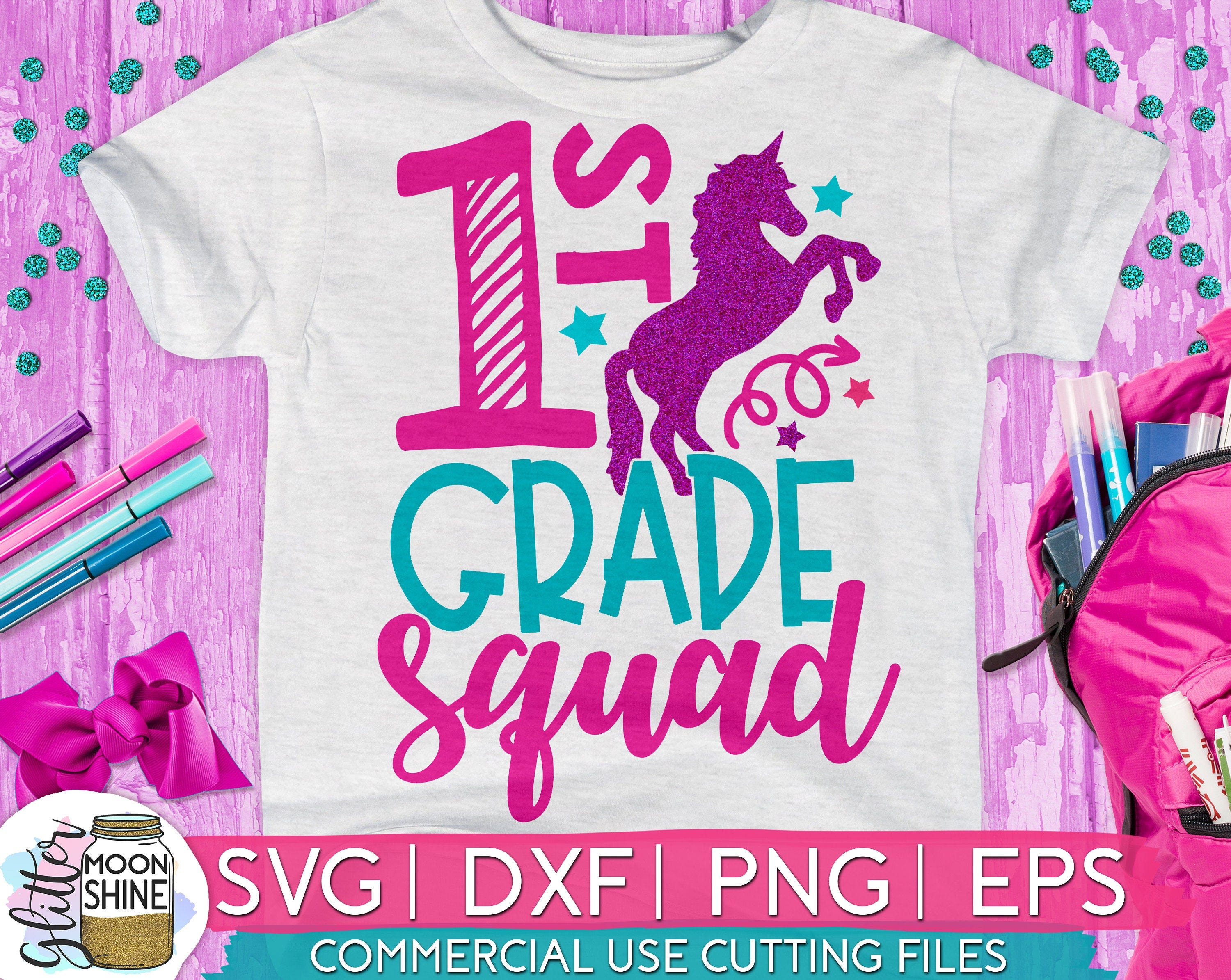 First Grade Squad svg eps png cutting files for silhouette cameo cricut, 1st Grade Back to School, First Day of school, Teacher, Teaching