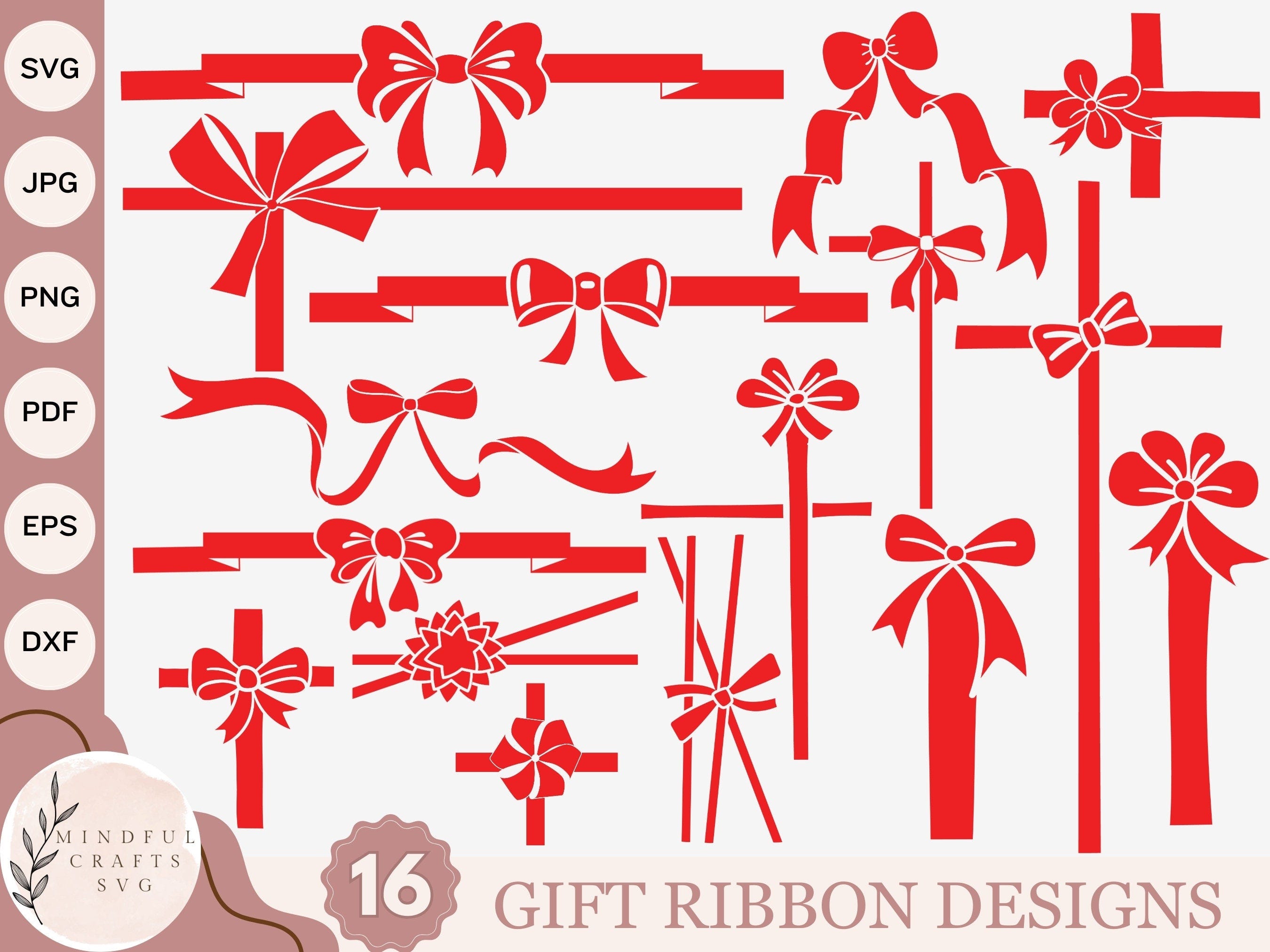 Gift Ribbon Svg | Gift Svg | Ribbon Svg | Bow Svg | Svg Files For Cricut | Instant Download Christmas Gift Svg | Ribbon Bow Svg | Gift Bow