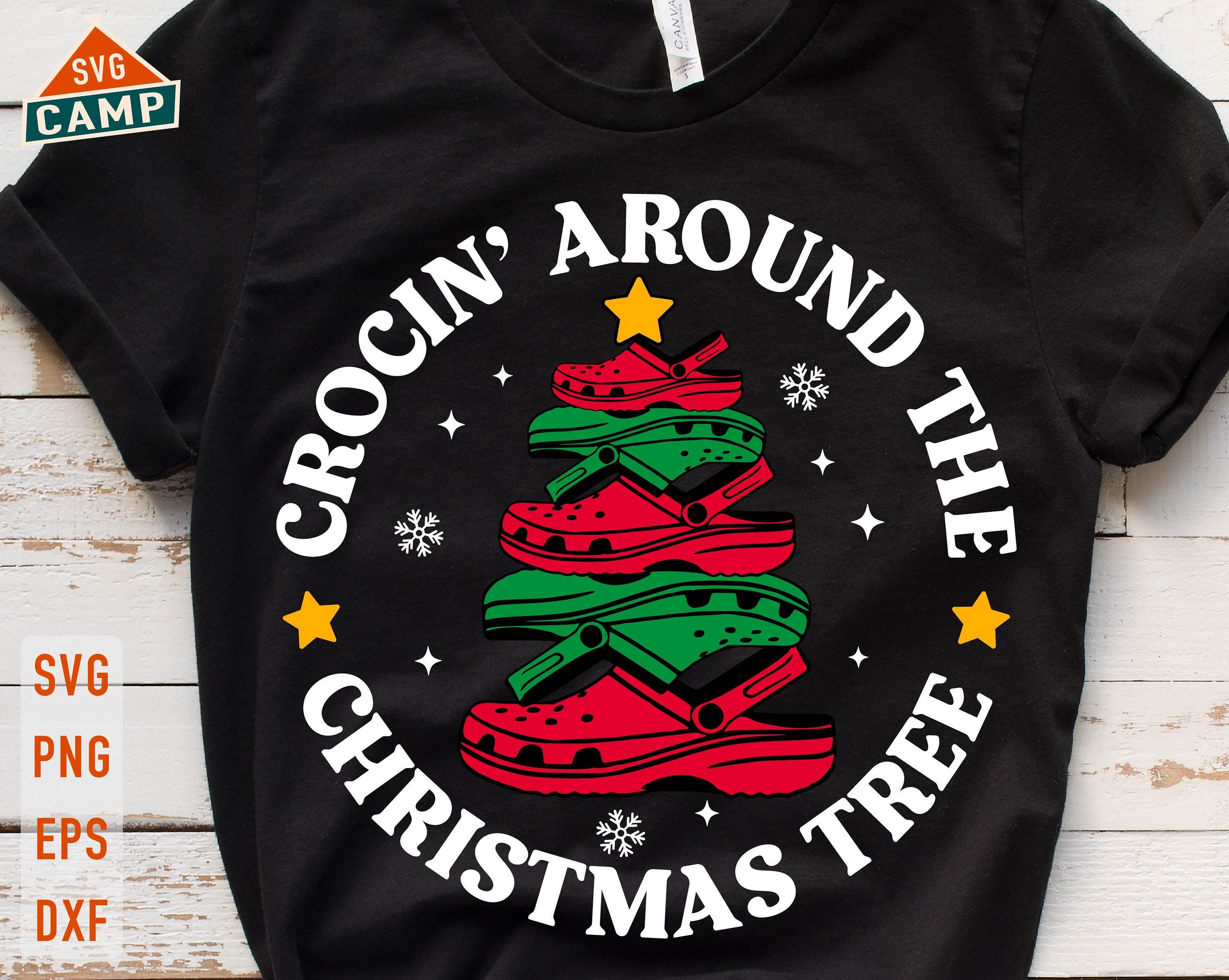 Crocin Around The Christmas Tree Svg, Funny Christmas Svg, Clog shoes Svg, Christmas Tree Svg, Rockin around Svg, Christmas Shirt Svg