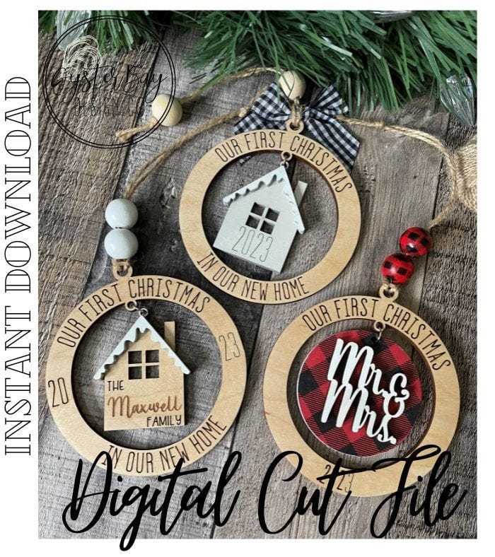 Dangle Ornament - Our First Christmas, 2023 and Blank Included, Mr. Mrs., Mr. Mr., Mrs. Mrs., New Home, House Ornament **Digital File Only