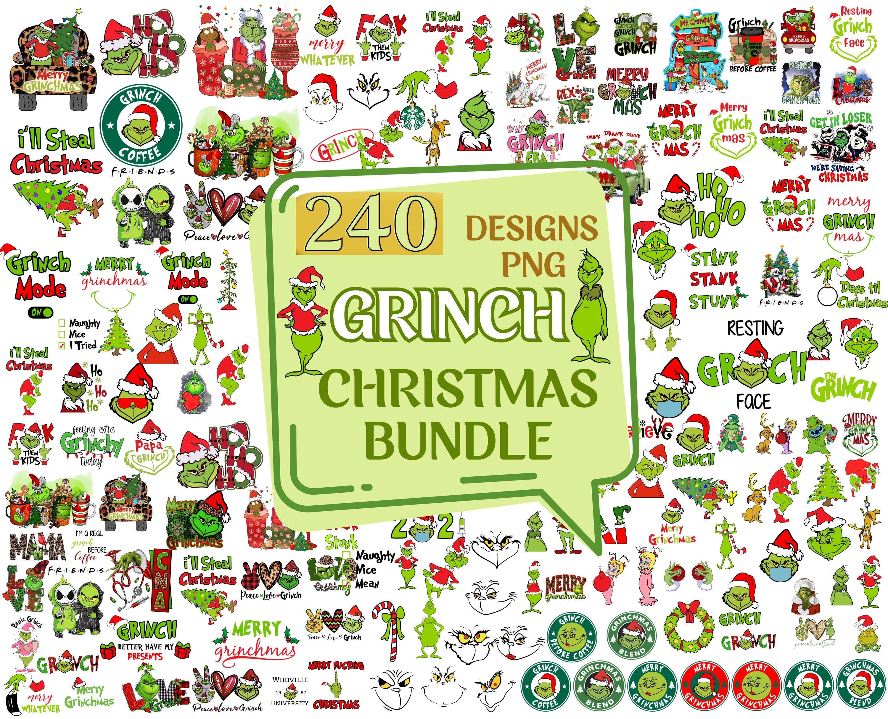 240 Files The Grinch Png Bundle, Grinch Christmas Png, Clipart Cricut Vector Cut File, Grinch Halloween Png, Grinch Face, Commercial Use