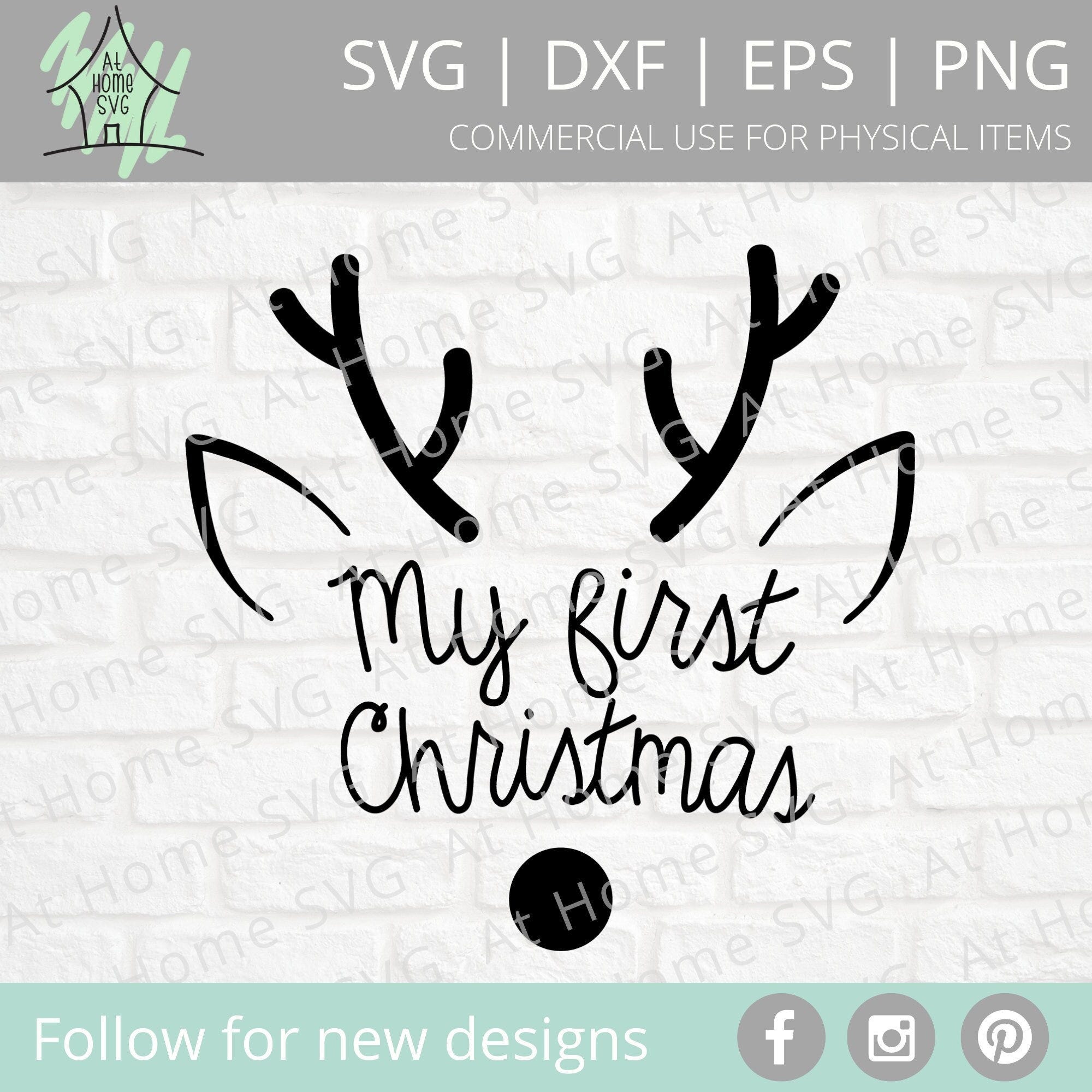 My First Christmas SVG - Baby Reindeer SVG - Baby Christmas Onesie svg - Christmas Ornament Keepsake - My First Christmas Cricut Cut File