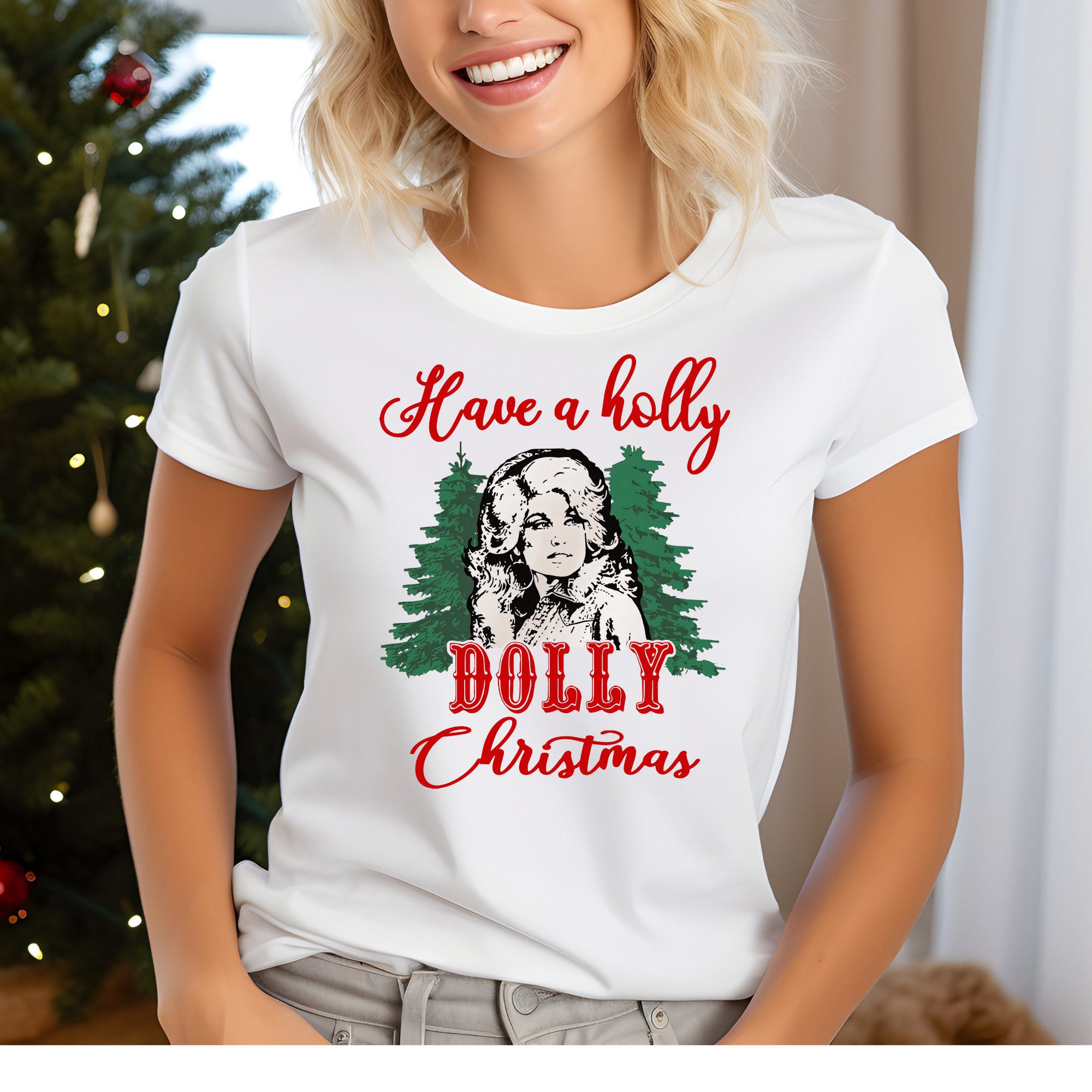 Have A Holly Dolly Christmas tshirt, Vintage Christmas, Santa Dolly, Western Xmas, Christmas Dolly Parton Shirt, Be A Dolly Xmas,