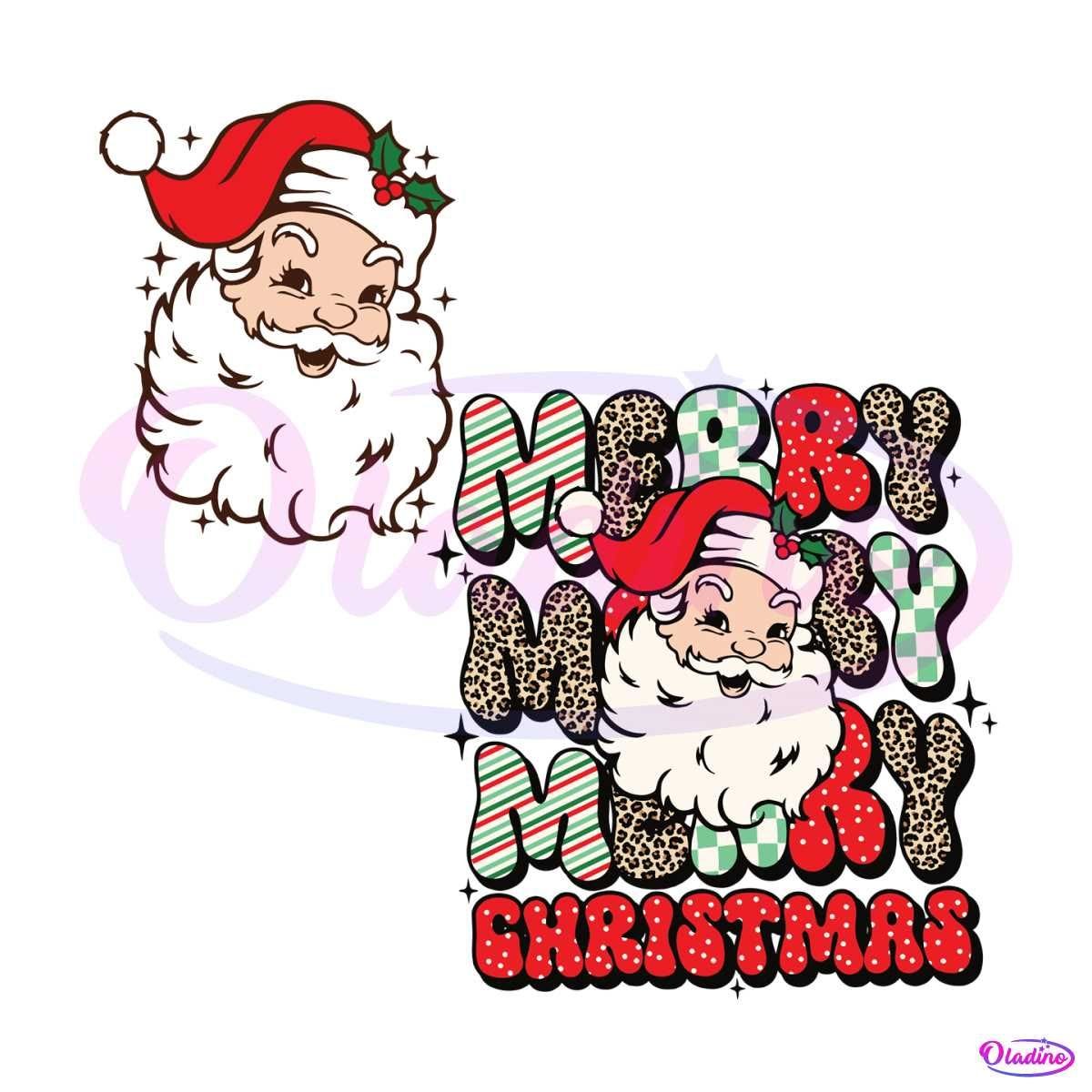 Retro Merry Merry Christmas SVG