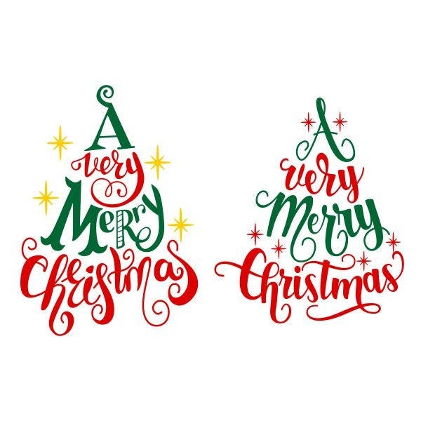 A Very Merry Christmas Tree Cuttable Design SVG PNG DXF & eps Designs Cricut Cameo File Silhouette