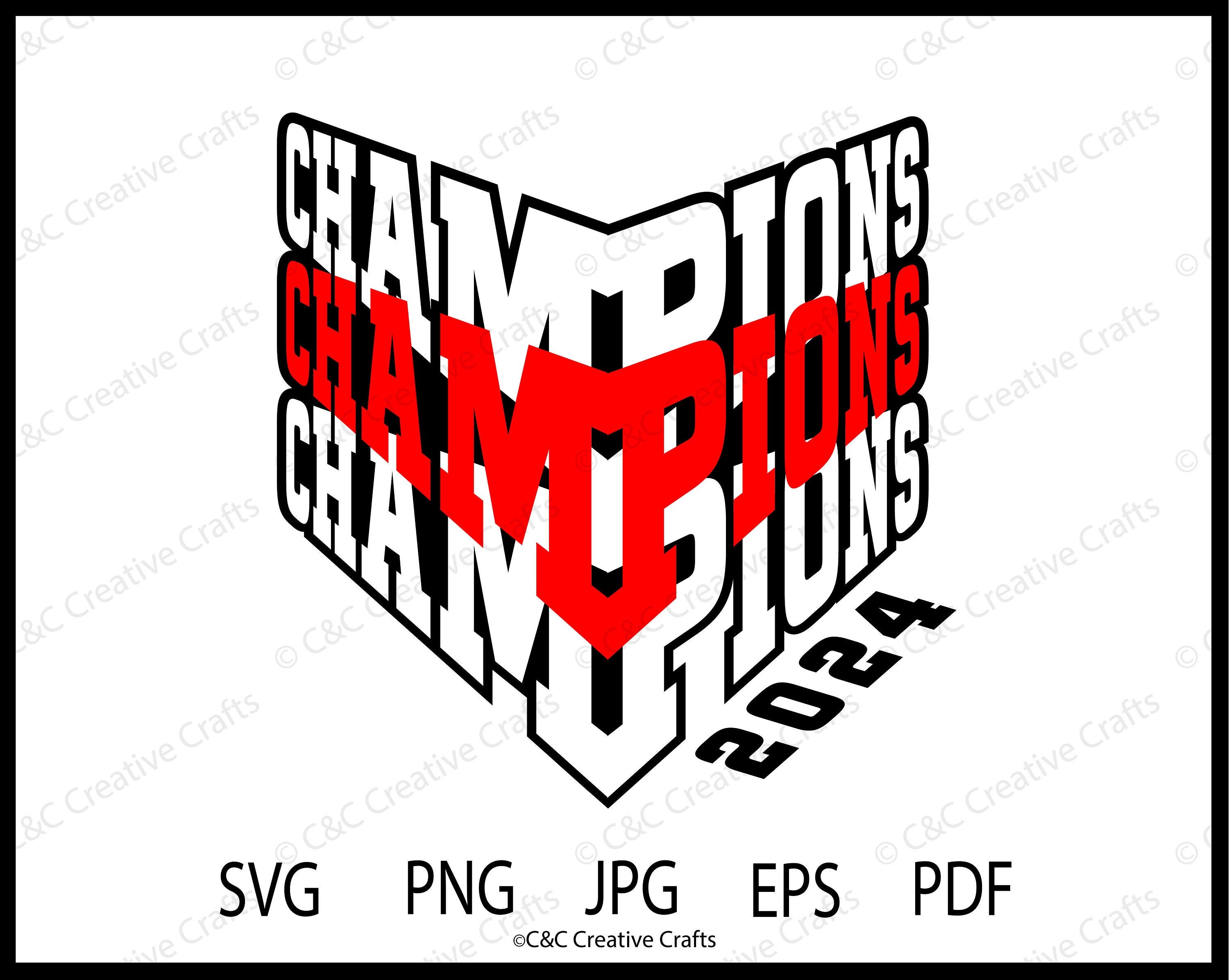 Champions 2024| Sports Team |SVG |PNG |JPG| Cricut Design Space | Instant Digital Download