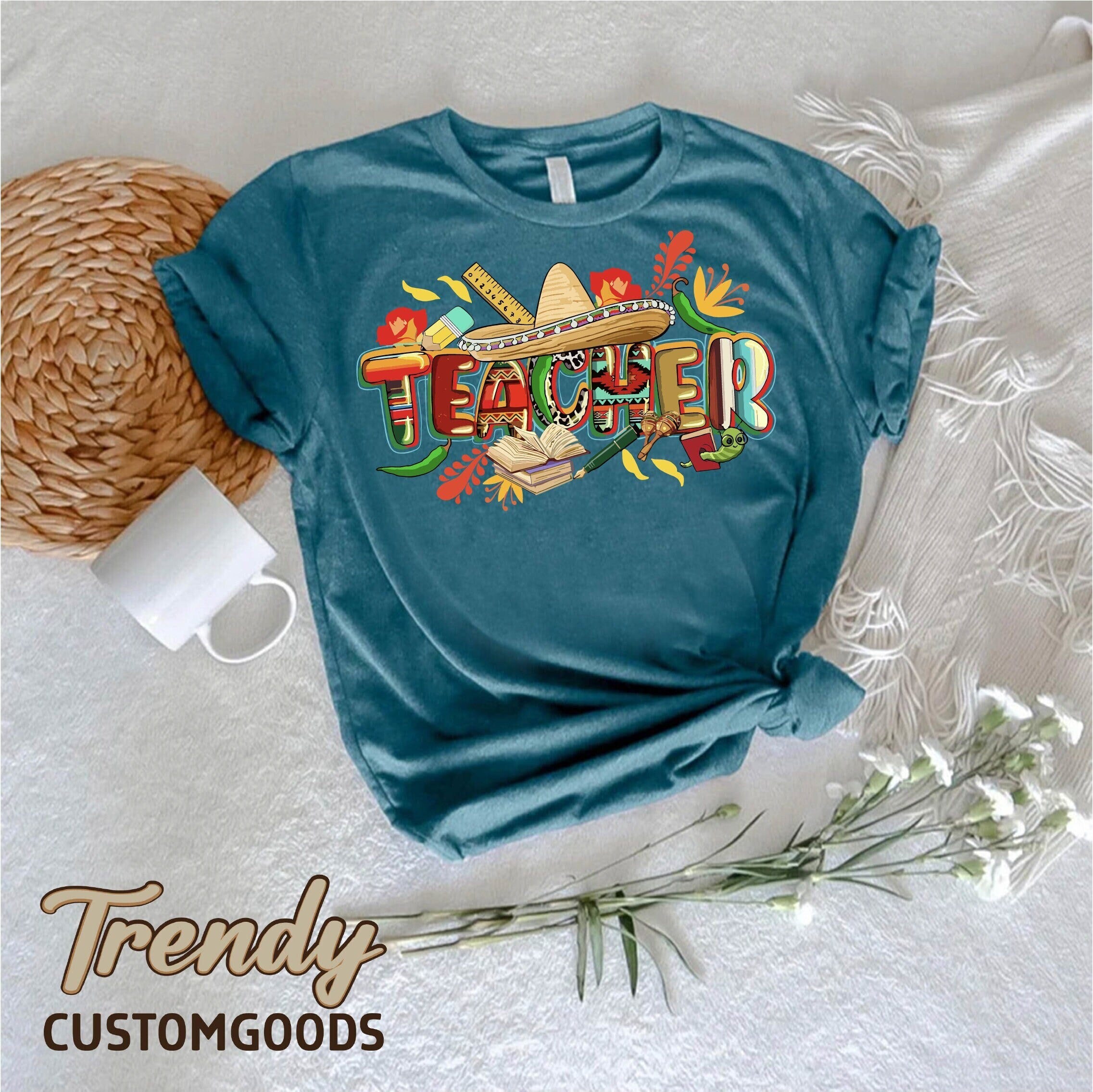 Cinco De Mayo Shirt for Teacher,Fiesta Party Tshirt,Teacher Appreciation Tee,Mexican Women Gift,Teacher Sombrero Shirt,Funny School Clothing