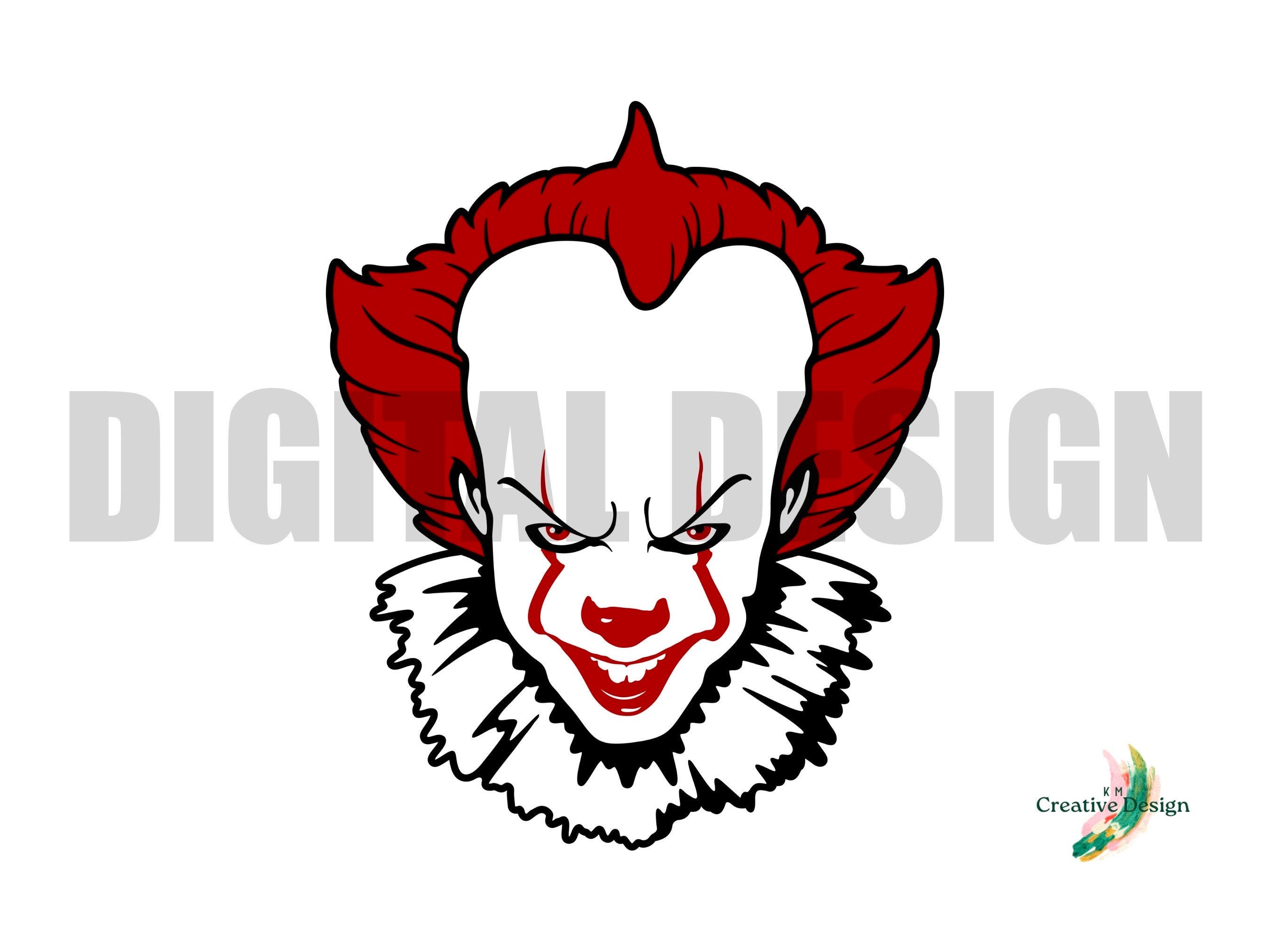 Killer Clown Halloween Layered Vinyl Digital Design, SVG PNG PDF, Spooky Clown Horror Movie Themed