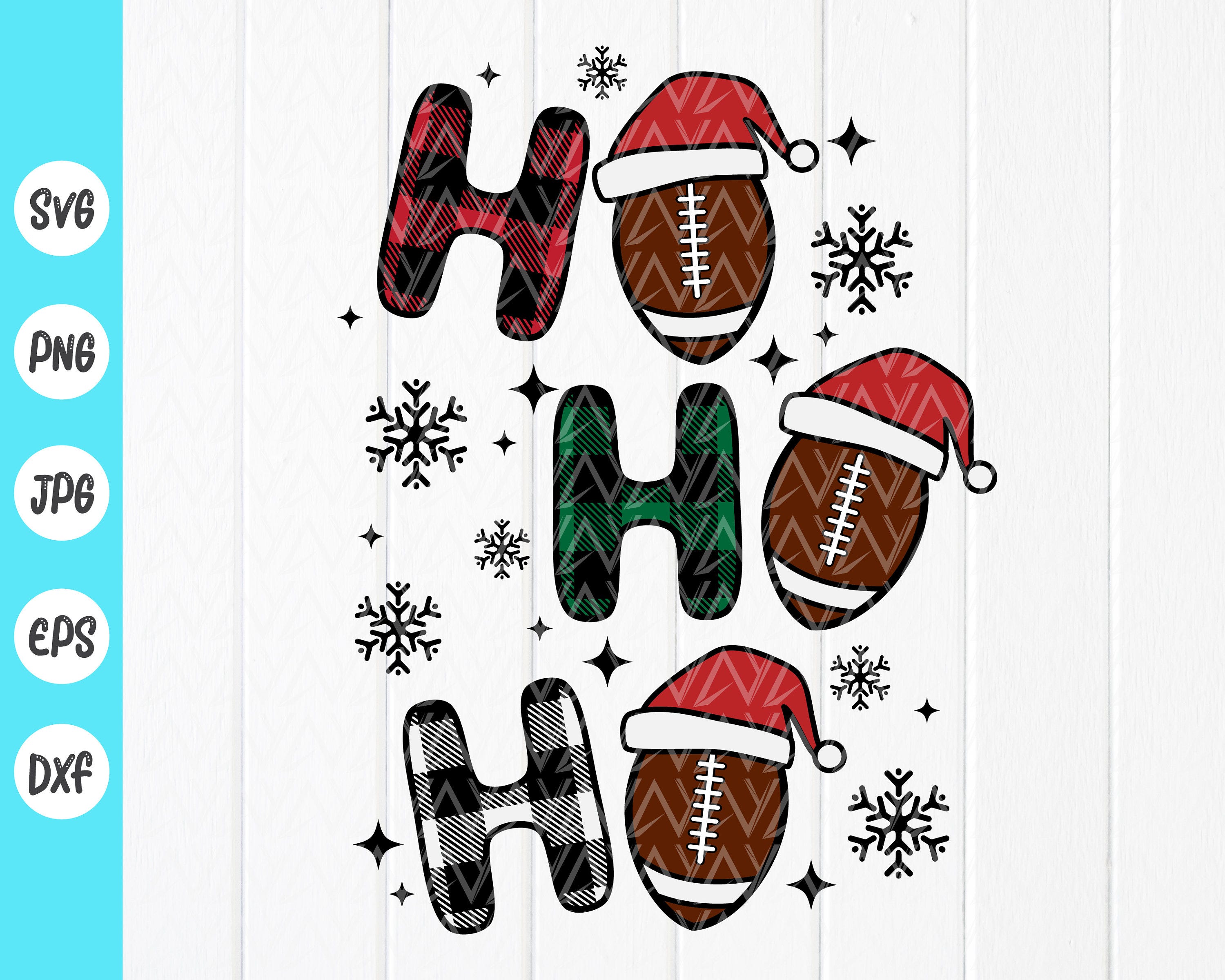 Ho Ho Ho Santa American Football Christmas svg, Football Mom Shirt, Football svg, Football Lover Gift svg, Instant Download files for Cricut