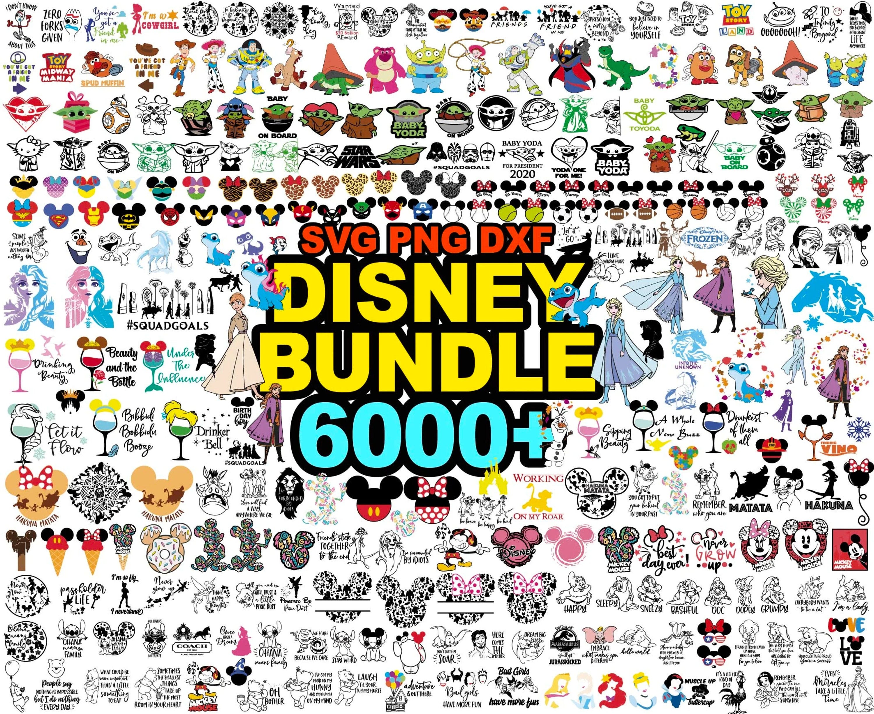 Bundle Mickey SVG, Minie SVG, Frozn svg, Winiee svg, Loin Kings SVG, Toy Stroy Svg Cricut Printable Clipart Silhouette