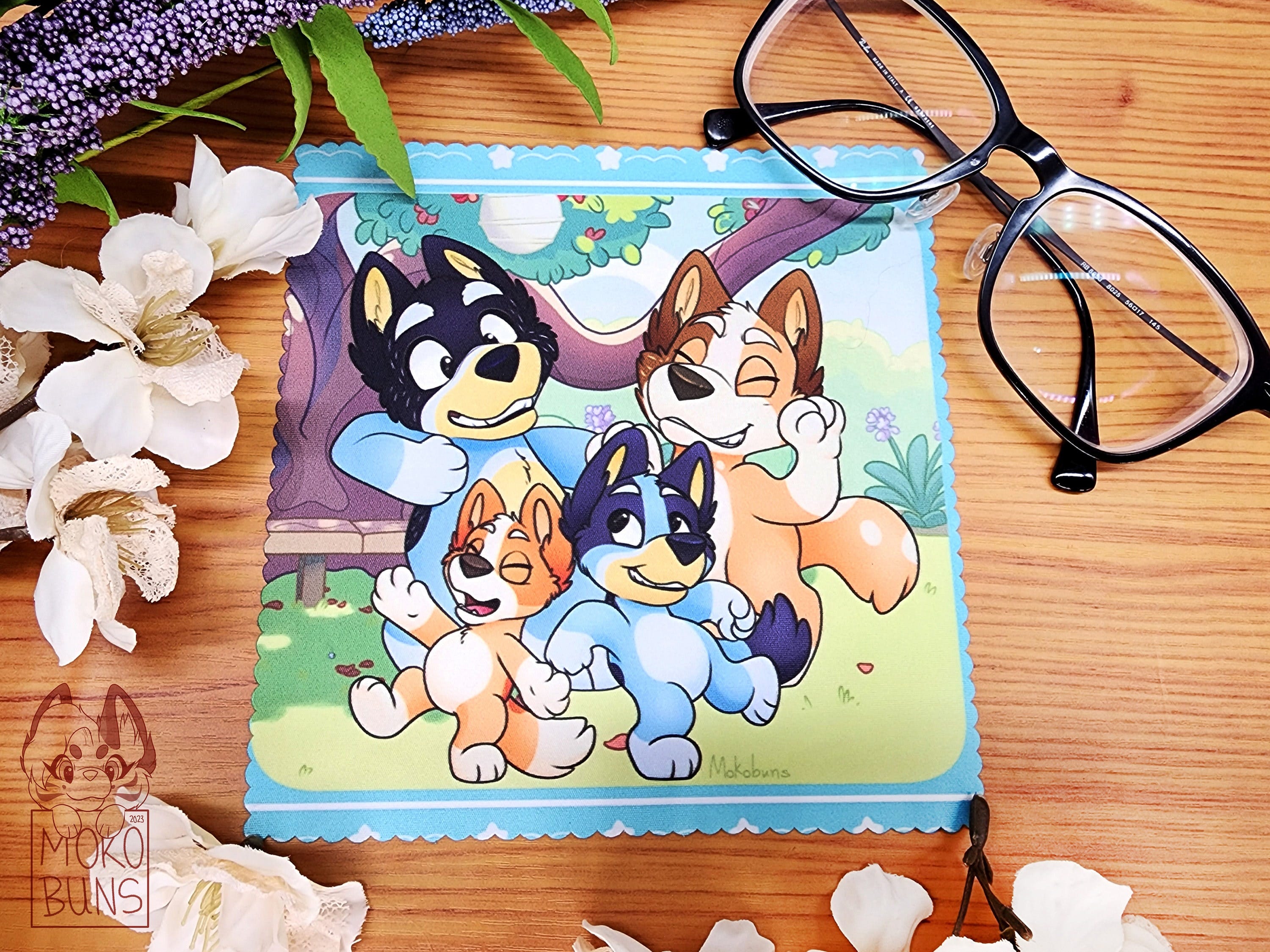 Bluey and Family "Dance Mode!!" Microfiber Cleaning Cloth