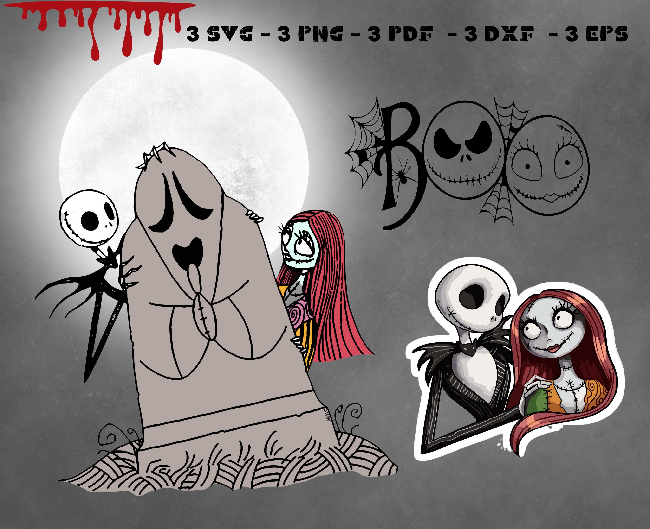 jack and sally svg png,nightmare before christmas,jack and sally bundle,dead bride,halloween shirt png,digital download,svg,png,pdf,dxf,eps