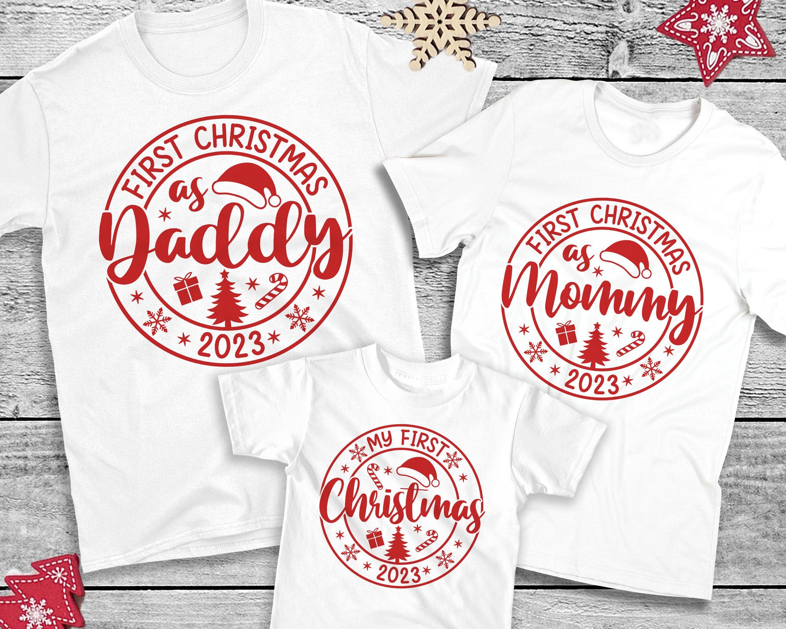 My first Christmas SVG, Family Christmas SVG, Christmas 2023 Svg, First Christmas Mom and daddy, Christmas Gift Shirt, Svg Files for Cricut