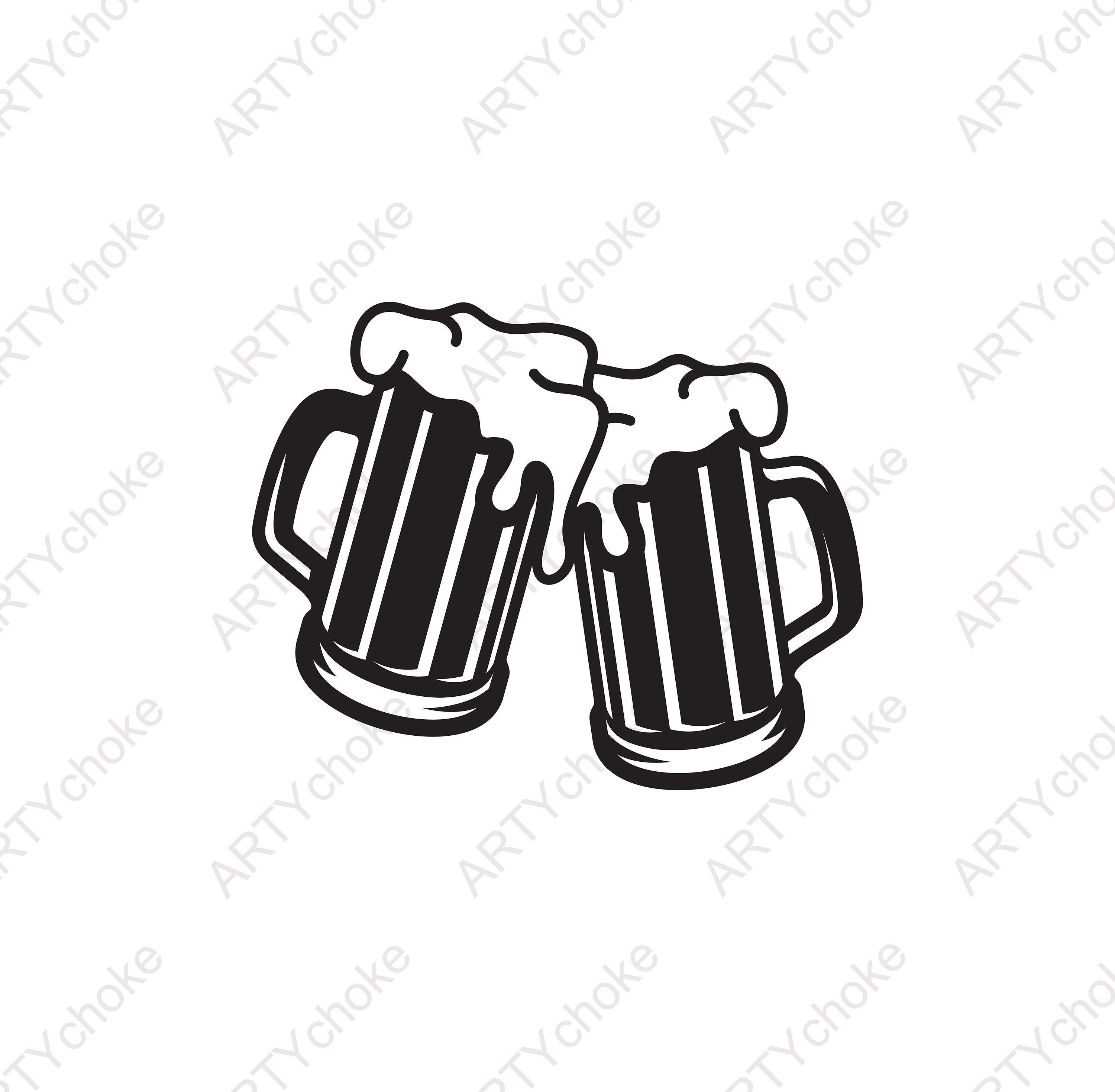 Beer mugs. Files prepared for Cricut. SVG Clip Art. Digital file available for instant download (eps, svg, pdf, dxf, png, jpeg)