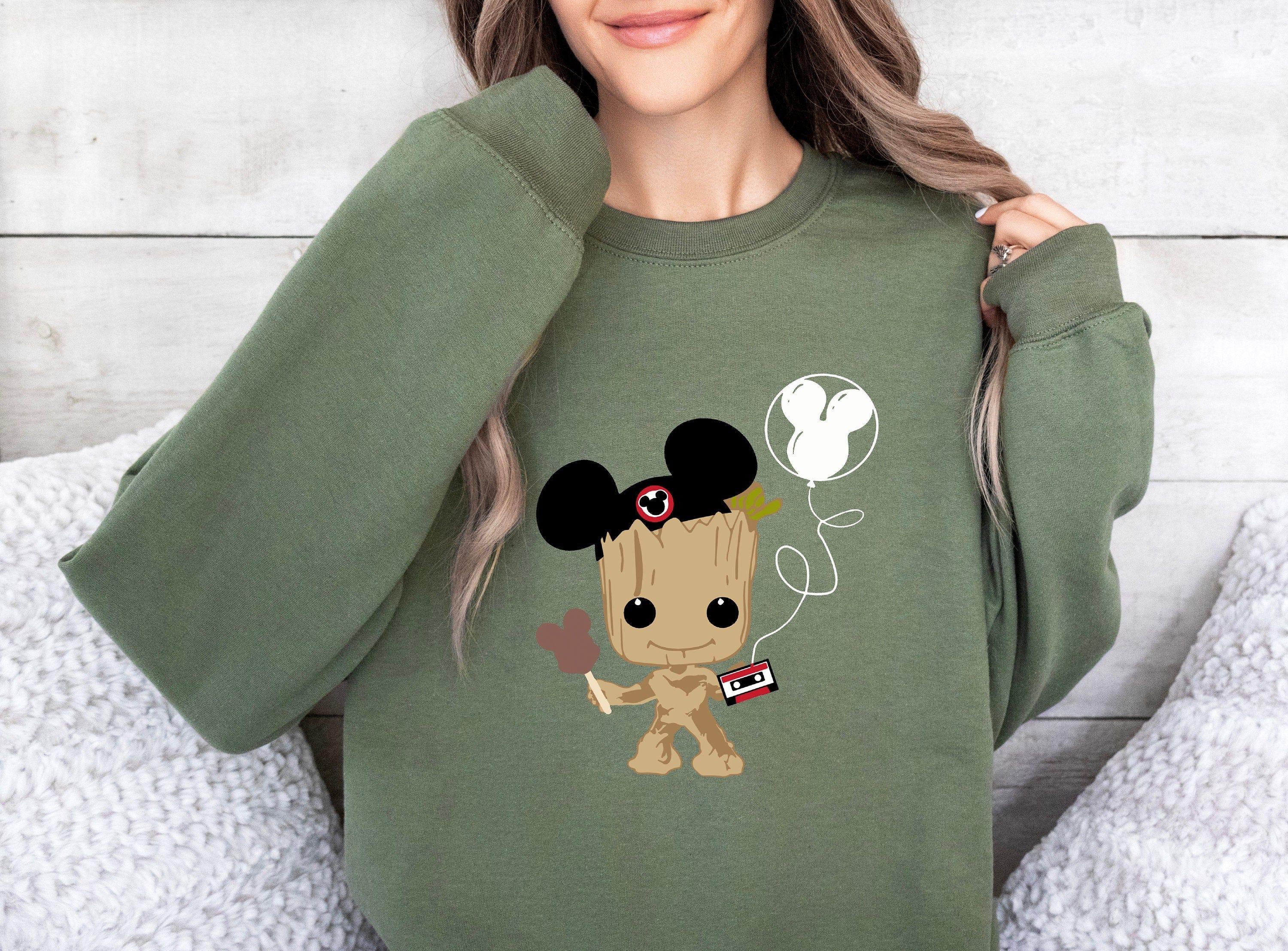 Groot Disney Shirt, Halloween Groot T-shirt, Mickey Ears Tee, Groot With Balloon Shirt, Comfort Colors T-shirt, Disney Lover, Baby Groot Tee