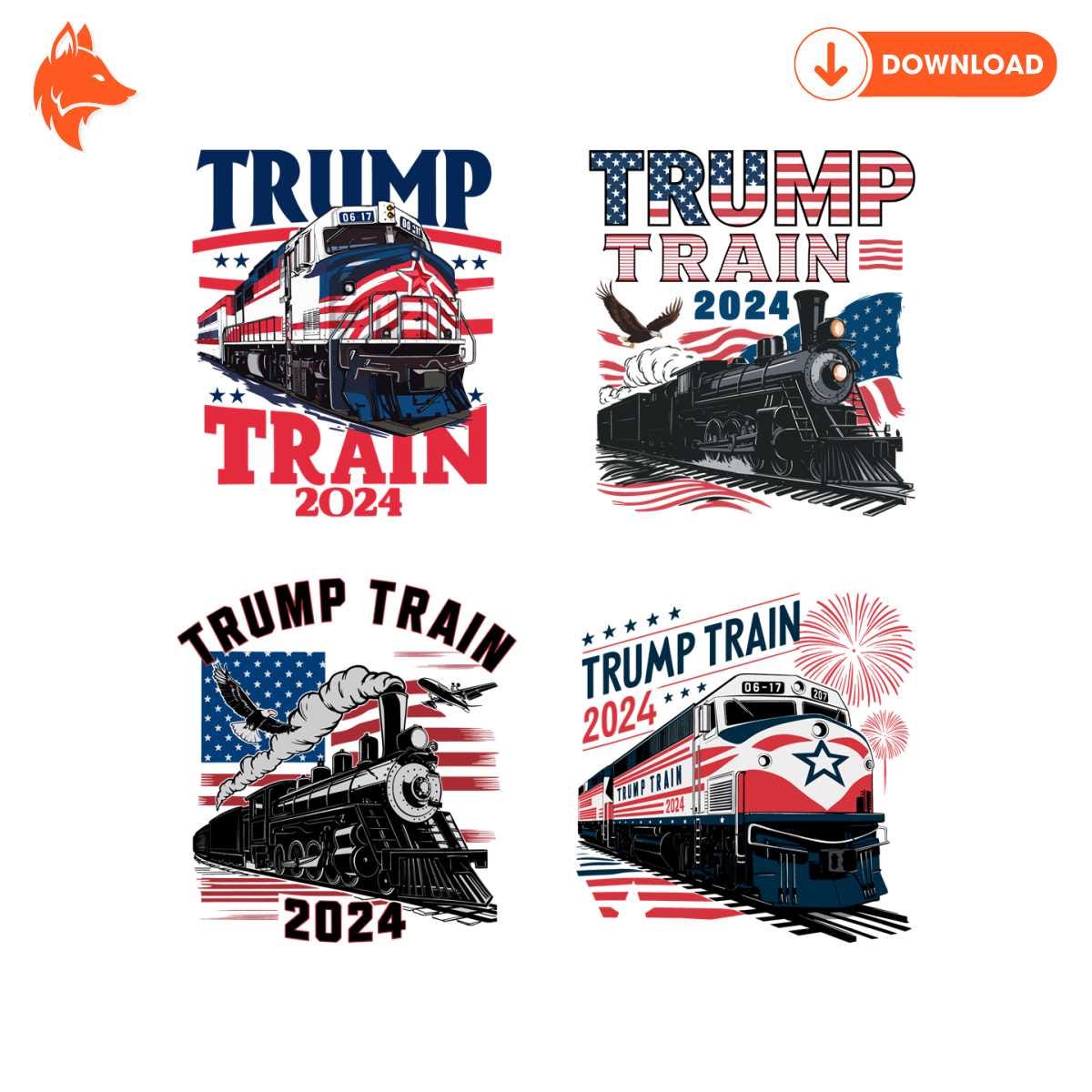 Free Retro Trump Train 2024 4th Of July SVG Bundle