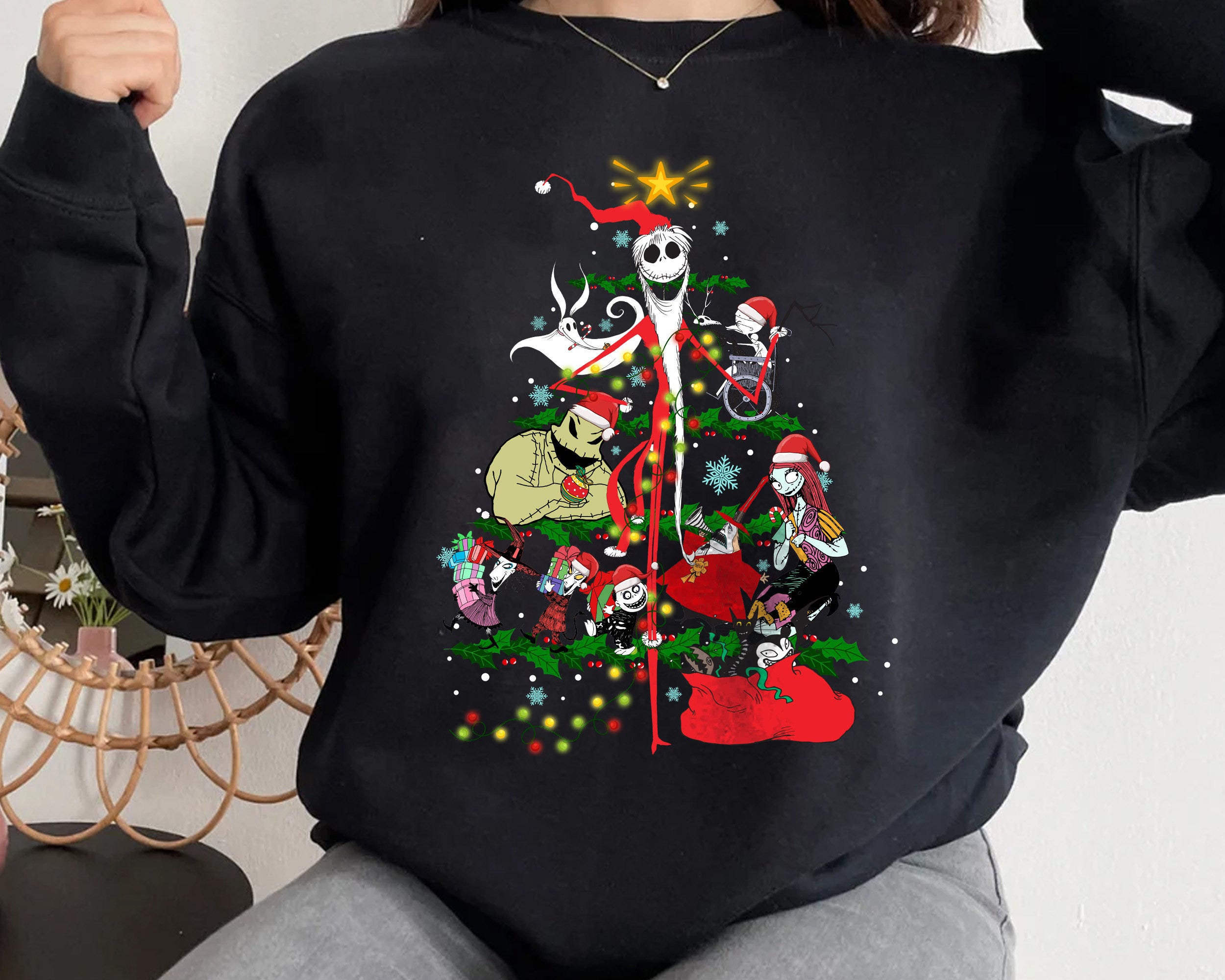 Nightmare before Christmas Squad Tree T-Shirt, Jack Sally Oogie Boogie, Mickey Christmas Party Matching Tee, Disney Disneyland Vacation Gift