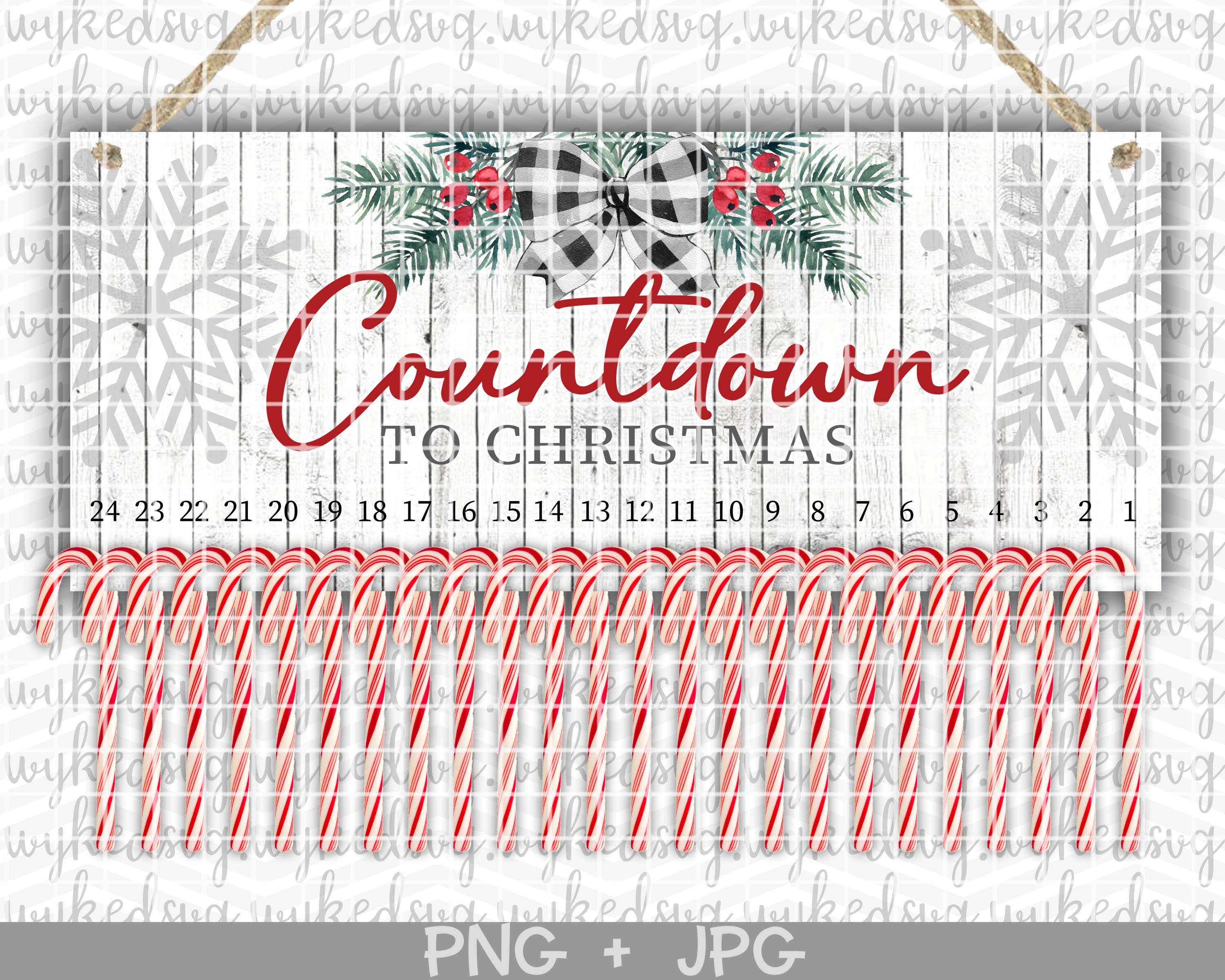 candy cane countdown png, christmas sublimation design, countdown to christmas, candy cane advent, days until christmas, rustic sign png