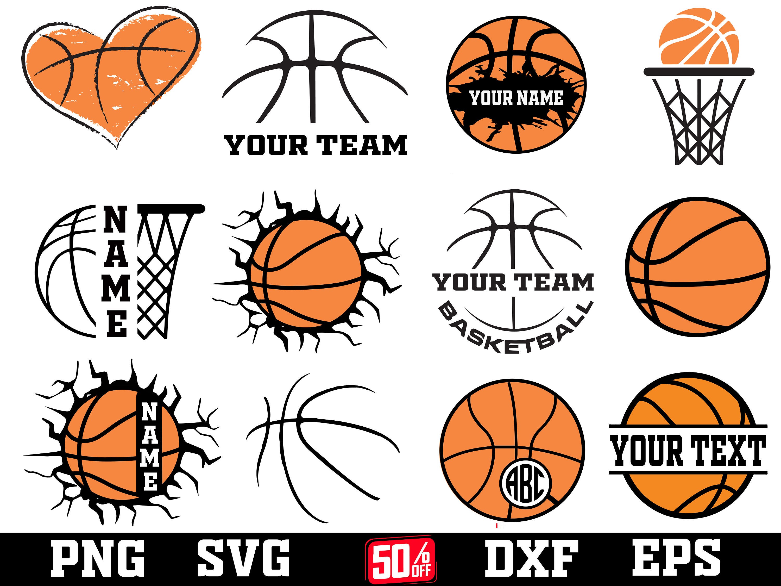 Basketball SVG Bundle ,Basketball Monogram Svg ,basketball shirt svg , Silhouette Files , Basketball Team Shirt