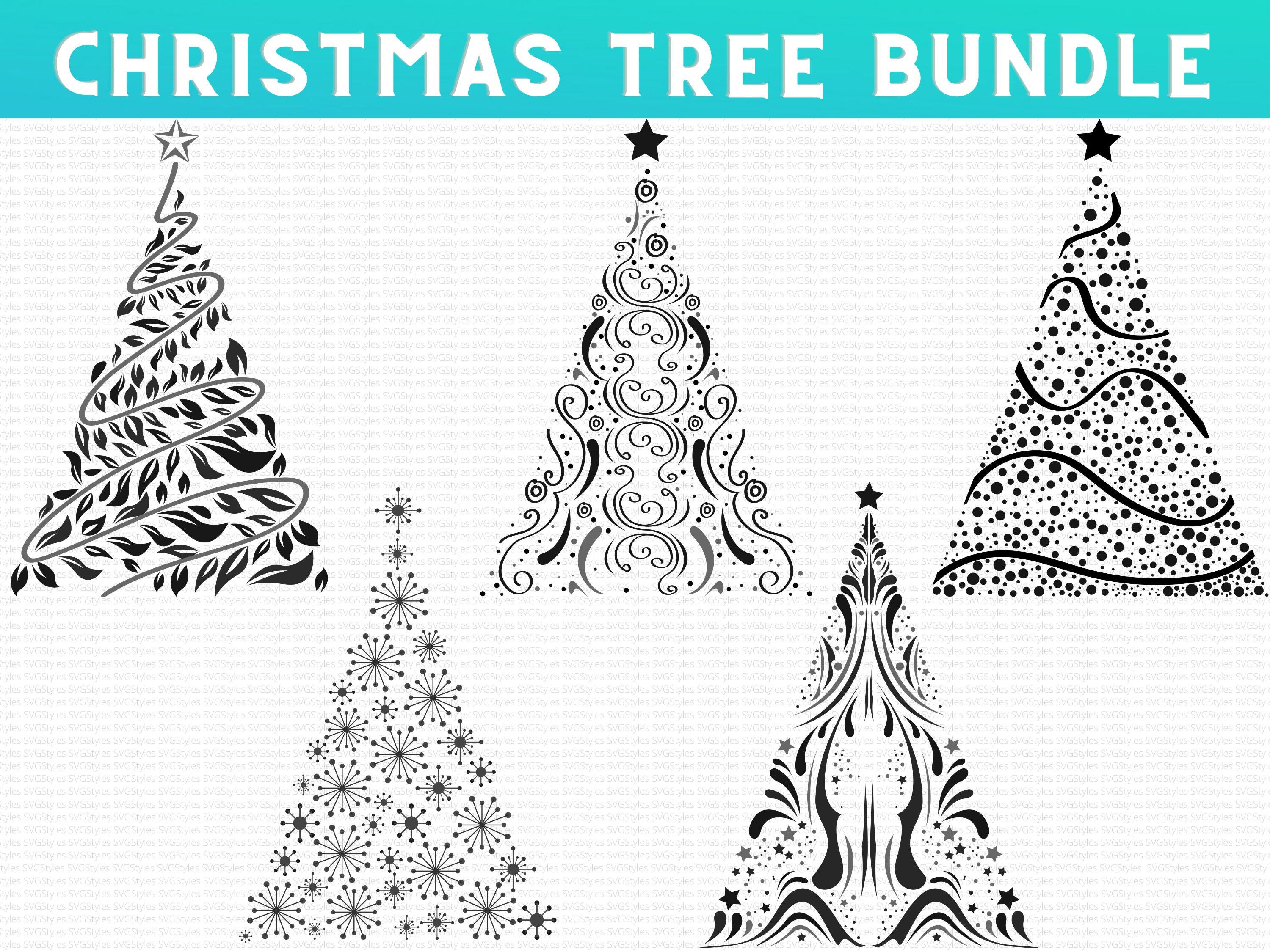 Christmas Tree Svg, Christmas Tree Png, Christmas Trees Svg, Svg Christmas Tree, Fancy Swirly Faith Christmas Tree Bundle Files