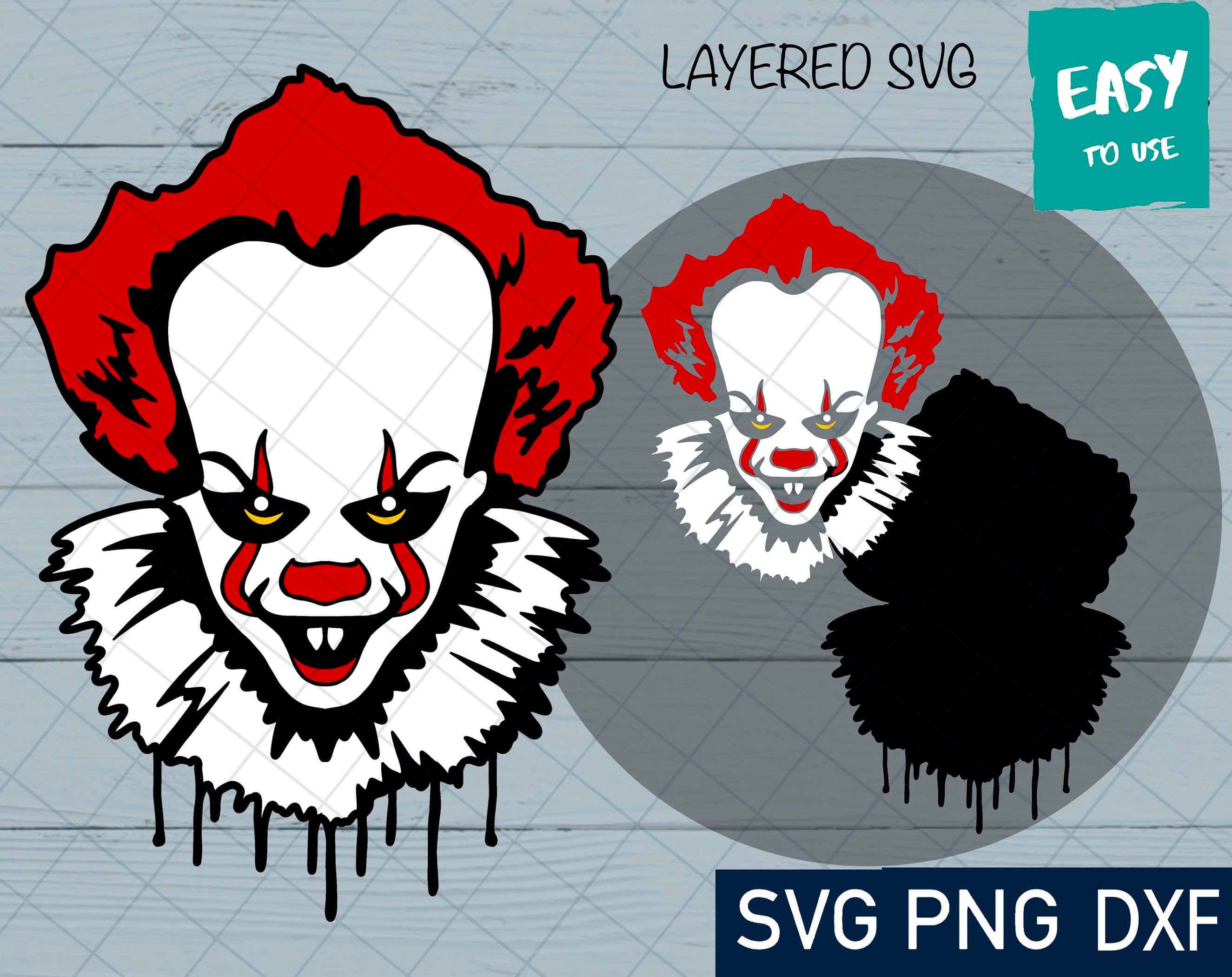 Clown SVG, Cricut svg, Clipart, Layered SVG, Files for Cricut, Cut files, Silhouette, T Shirt svg, Horror movie svg