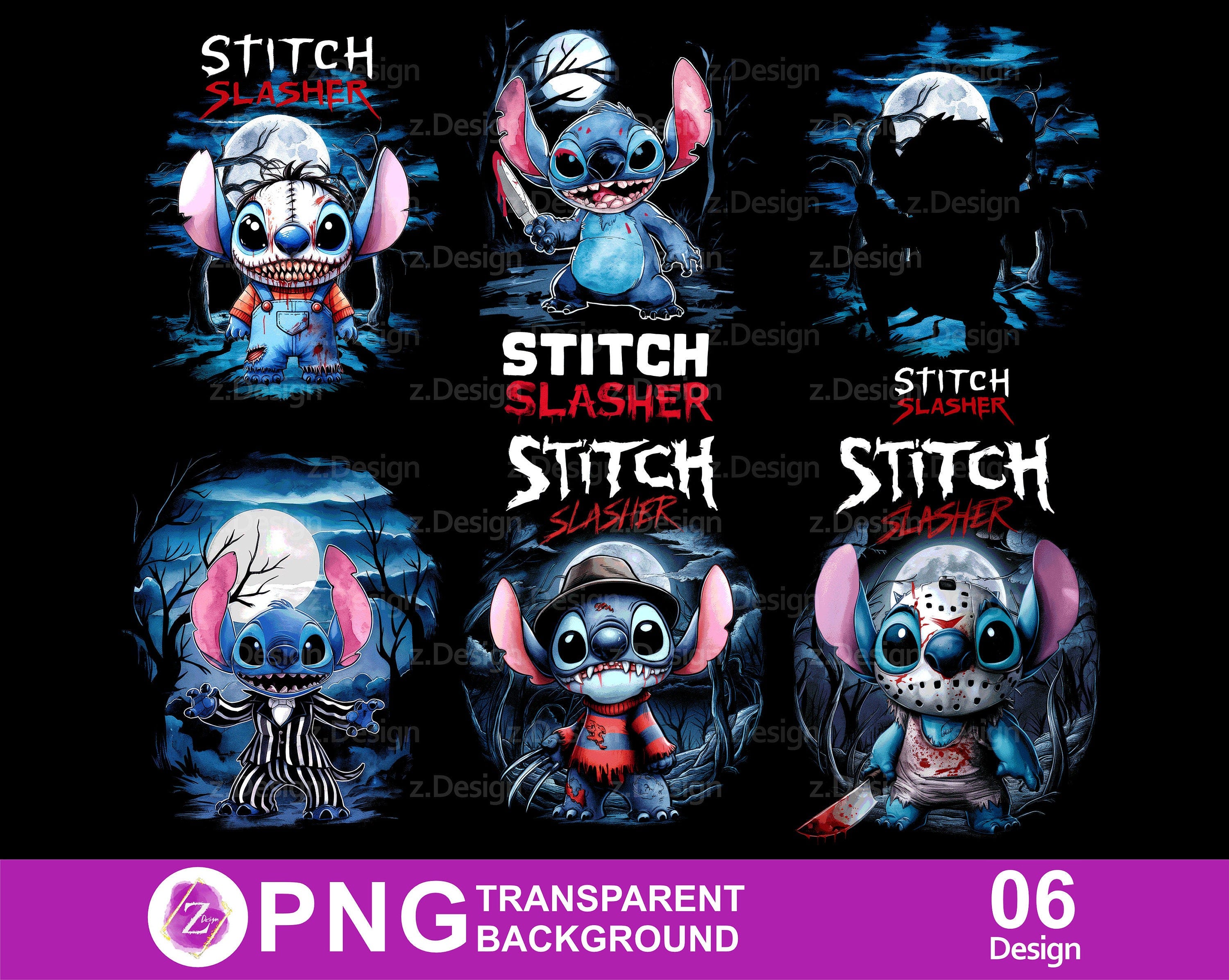 Halloween Stitch shirt Collection PNG file, Lilo & Stitch Horror Movie Inspired, Scary Movie Monster Clipart Instant Download