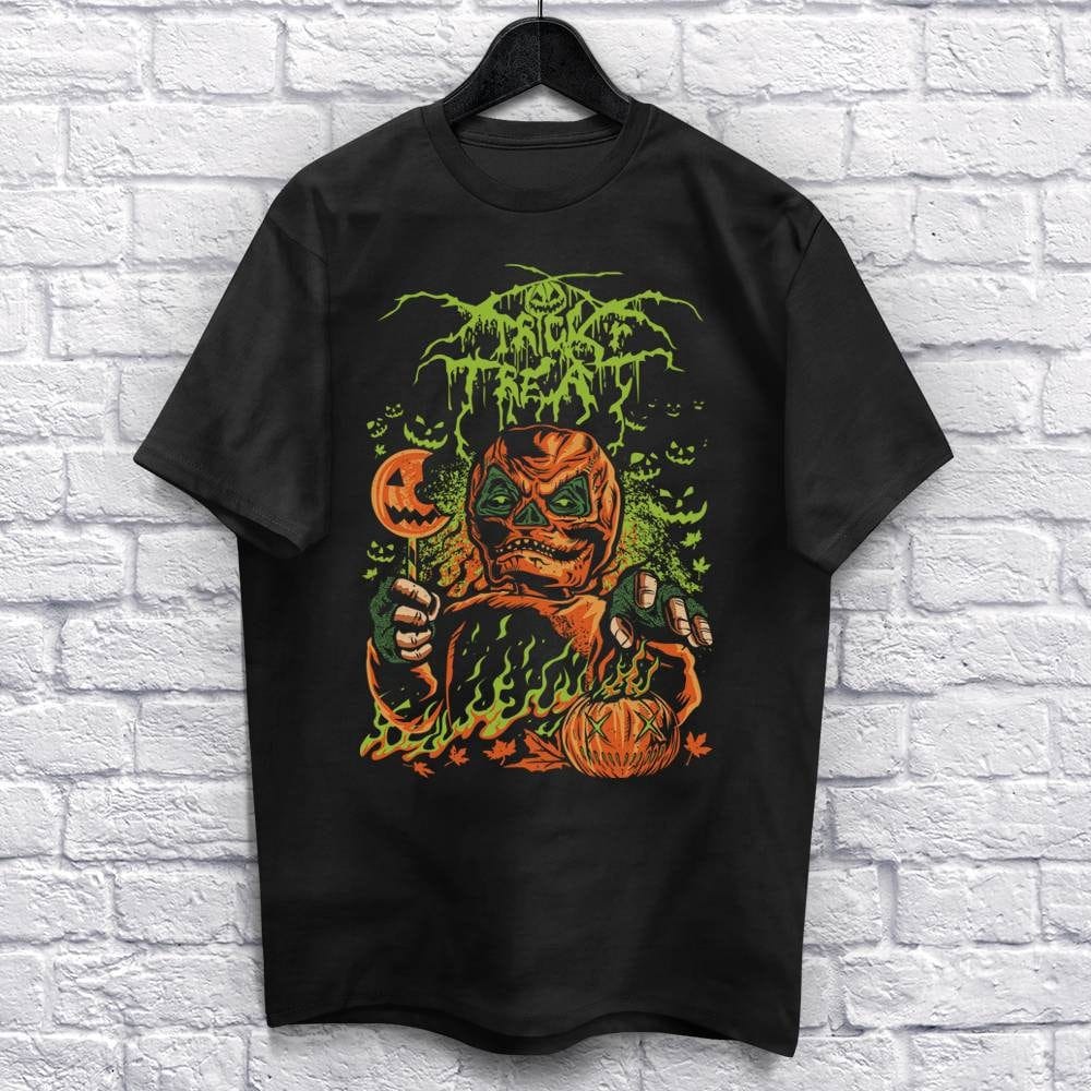 Horror T-Shirt Unisex (For Men and Women) Horror Movie Shirt Heavy Metal Pumpkin Shirts. Scary Halloween Shirt Music Spooky
