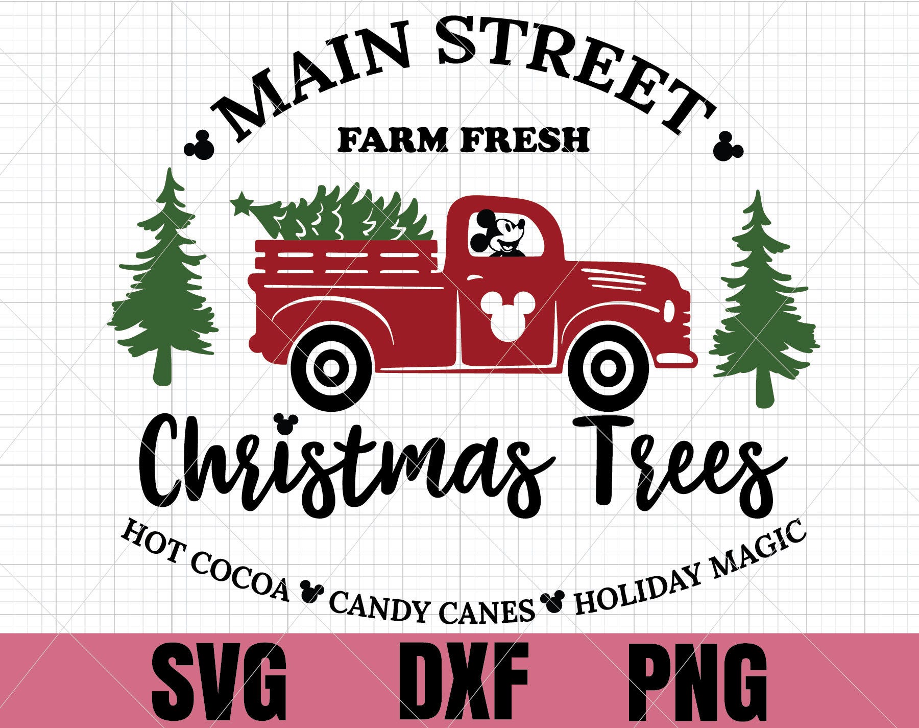 Christmas truck svg, Mickey svg, SVG Cut File vinyl decal file for silhouette cameo cricut file iron on