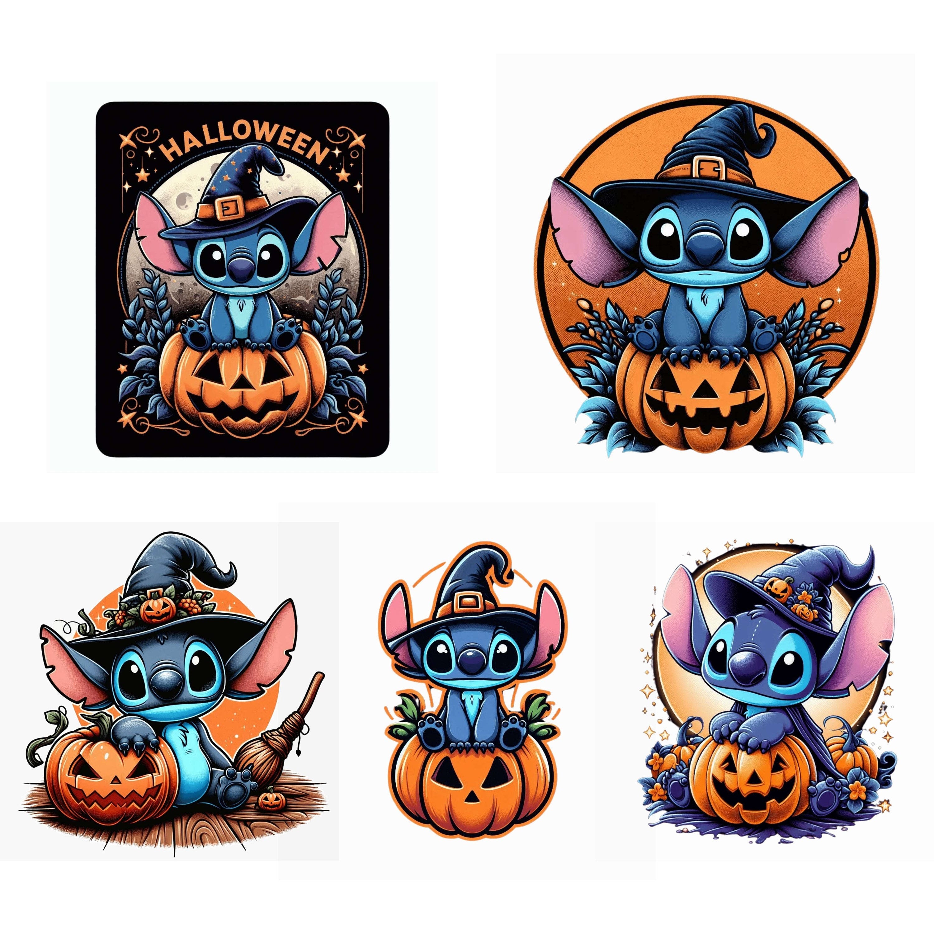 Stitch Halloween Watercolor Digital Design, Bundle Halloween Stitch Png, Stitch halloween, Stitch Cut File, Halloween Png, Instant Download