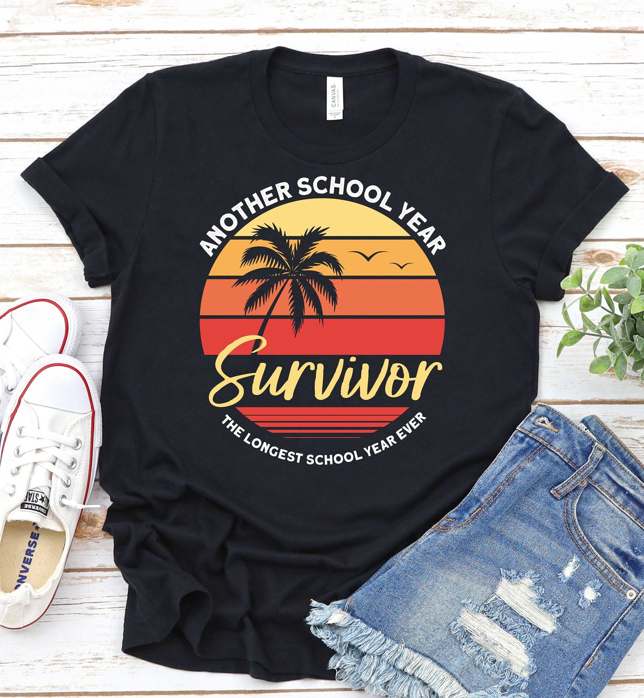 Another School Year Survivor - Teacher Shirt, Class Of 2021 Shirt,Teacher Summer Vacation,Graduation Outfit Class, End of Year Teacher Shirt