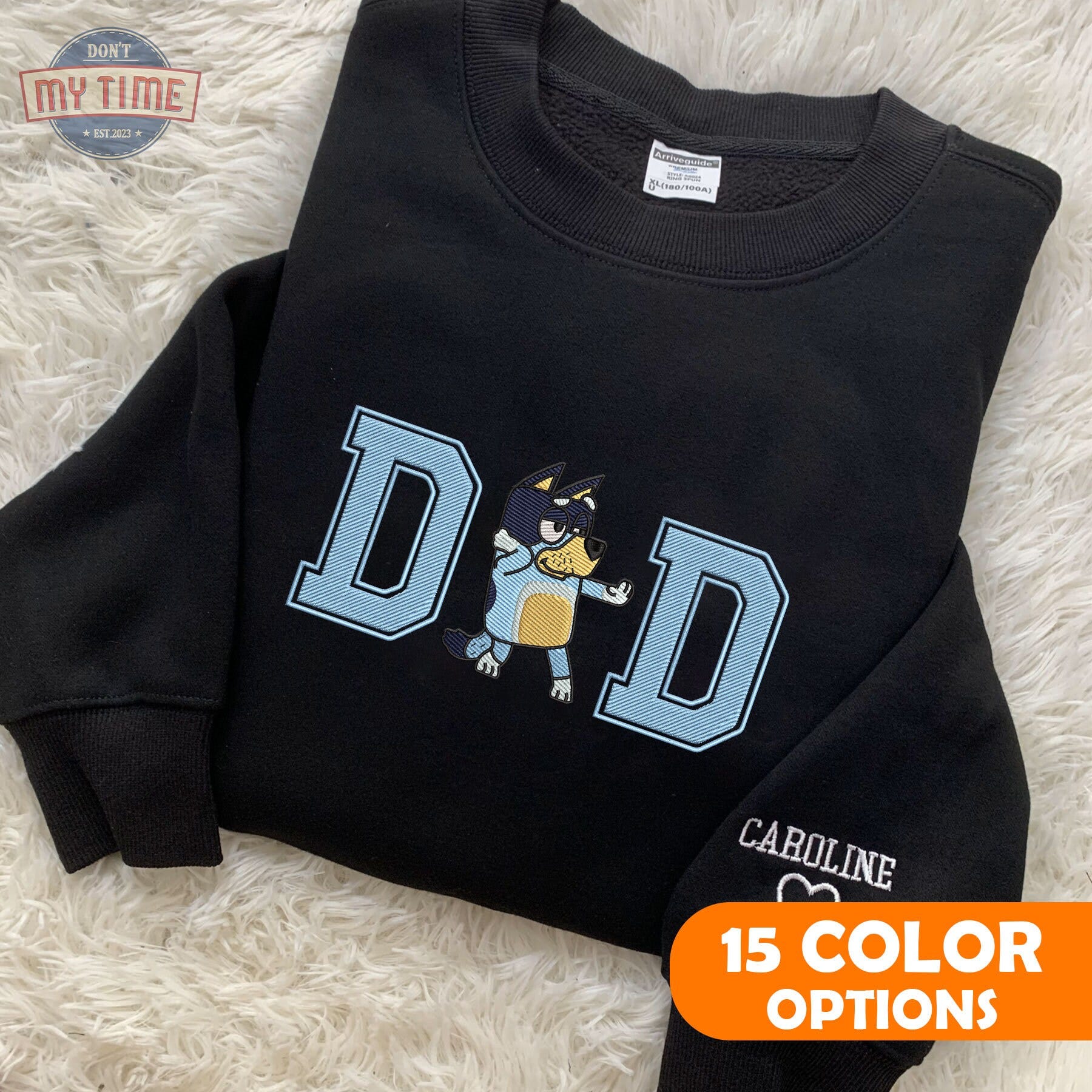 Personalized Dad Embroidered Sweatshirt, Custom Dad Birthday Party Shirt, Embroidered Father