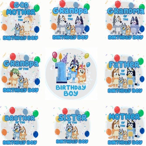 Bundle Birthday Boy PNG, Bluey 1st Birthday Boy PNG, Blue Dog Birthday PNG, Birthday Boy, Birthday Party, Family Birthday Shirts, Zip File