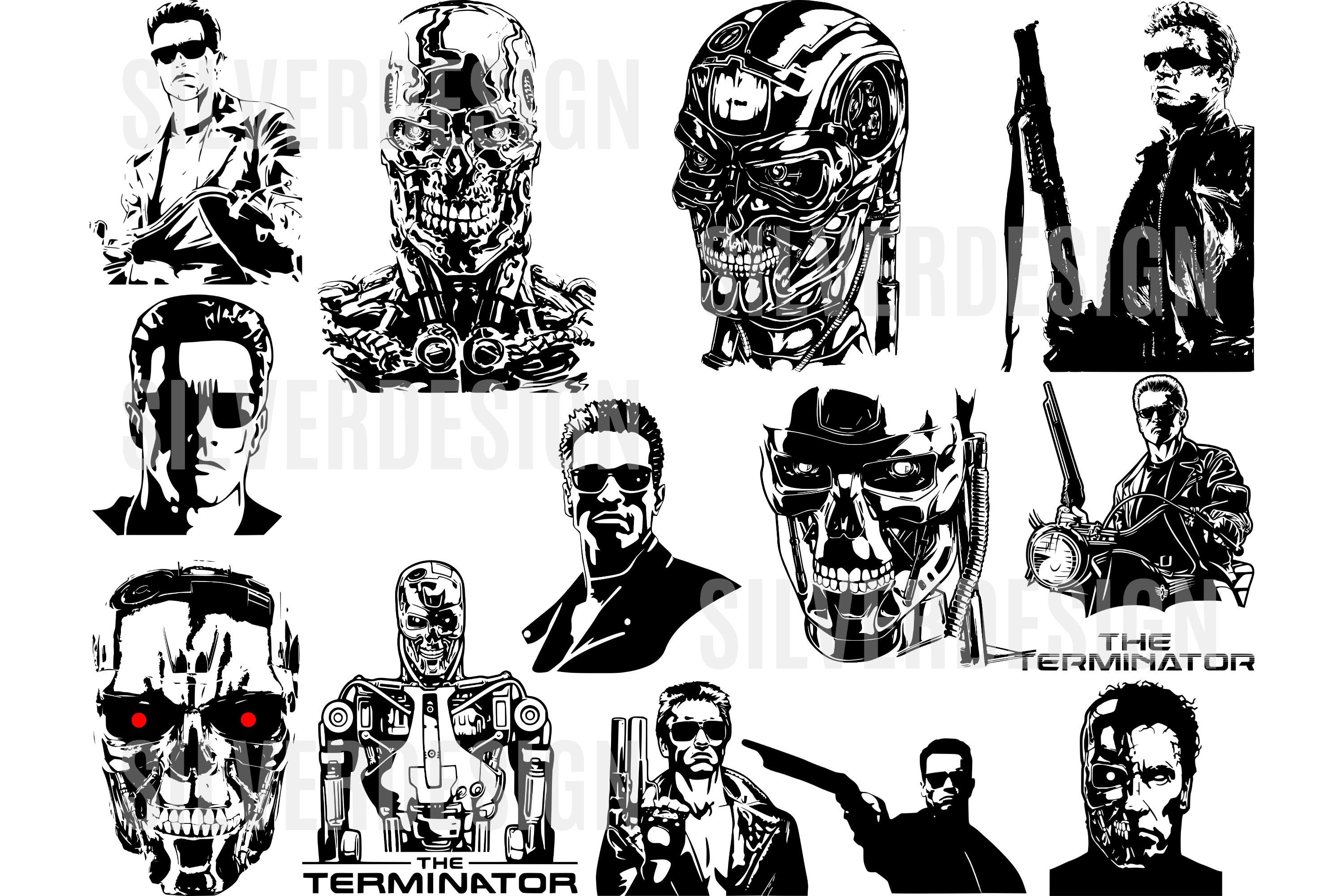 Terminator SVG Cut File Bundle, Cricut, SciFi Svg, Skynet, Printable Vector Designs, Instant Download, Digital Download, Cut file For Cricut