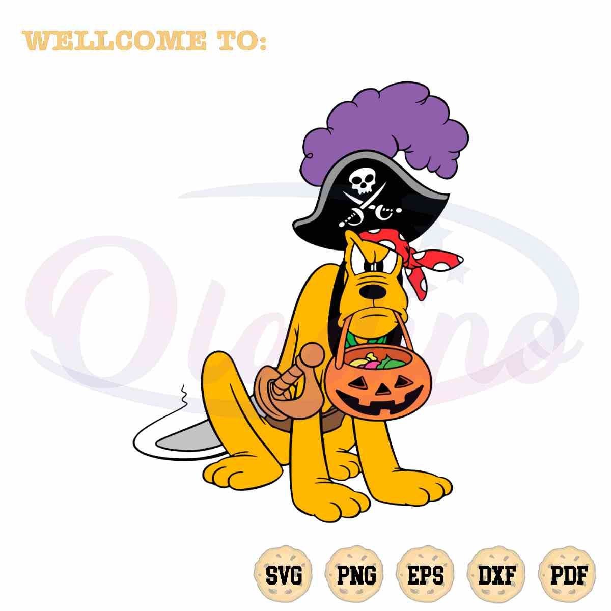 Pirate Pluto Disney SVG Halloween Pumpkin Cutting Digital Files