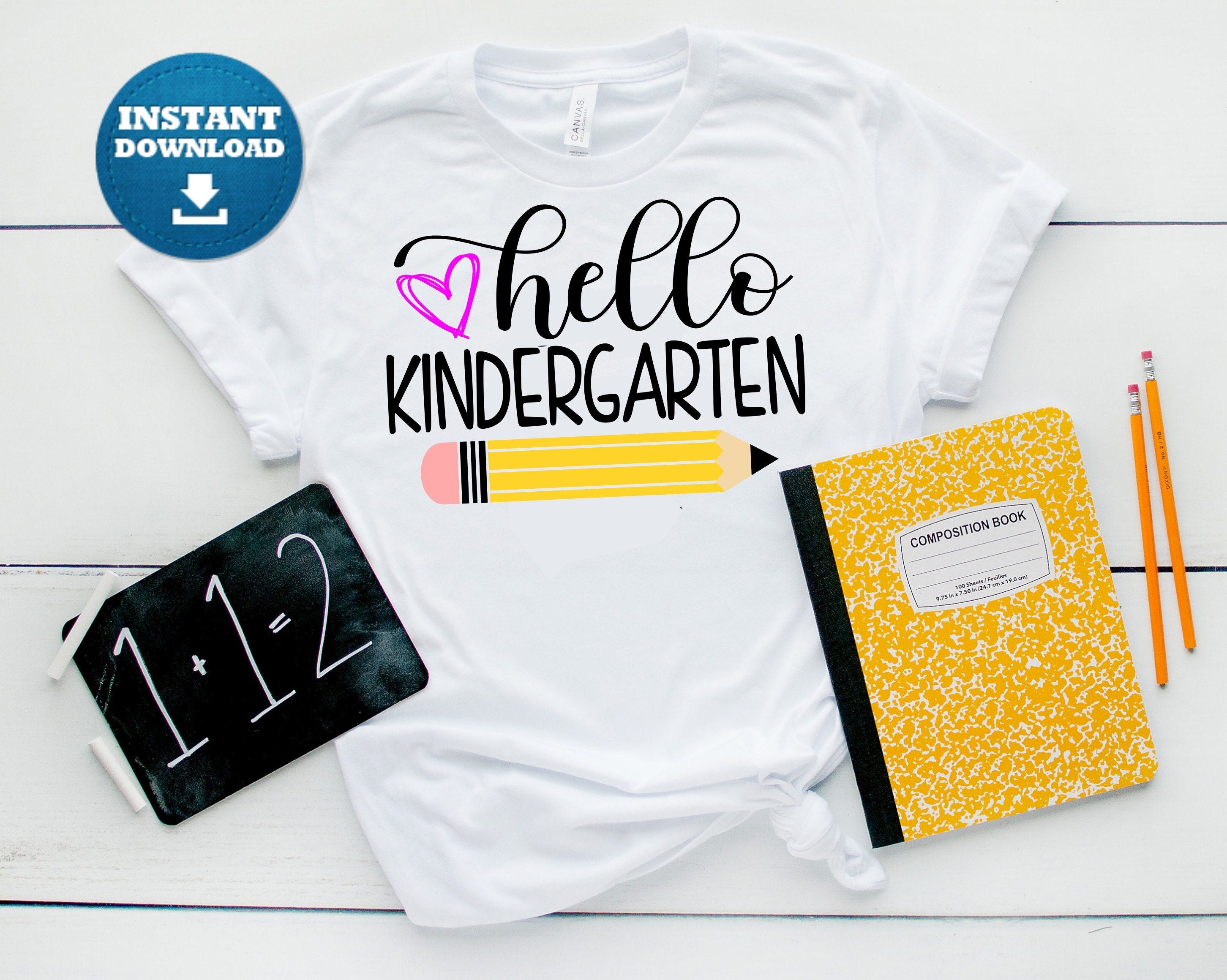 Hello Kindergarten svg, First Day of Kindergarten svg, SVG, dxf, eps, png digital download
