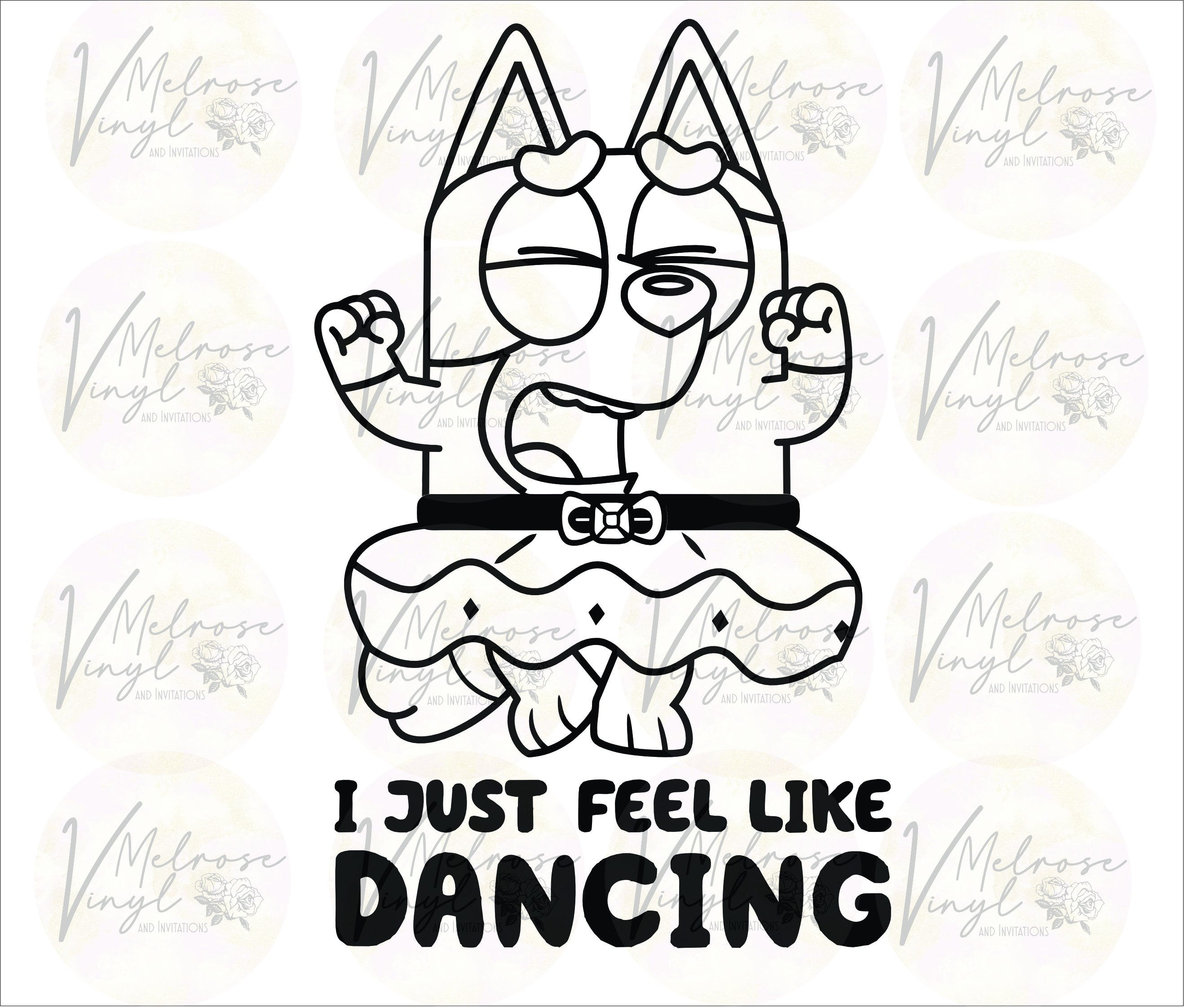 MUFFIN DANCING - Vinyl Decal Sticker - Bluey TV Show  - Various Colors and Sizes