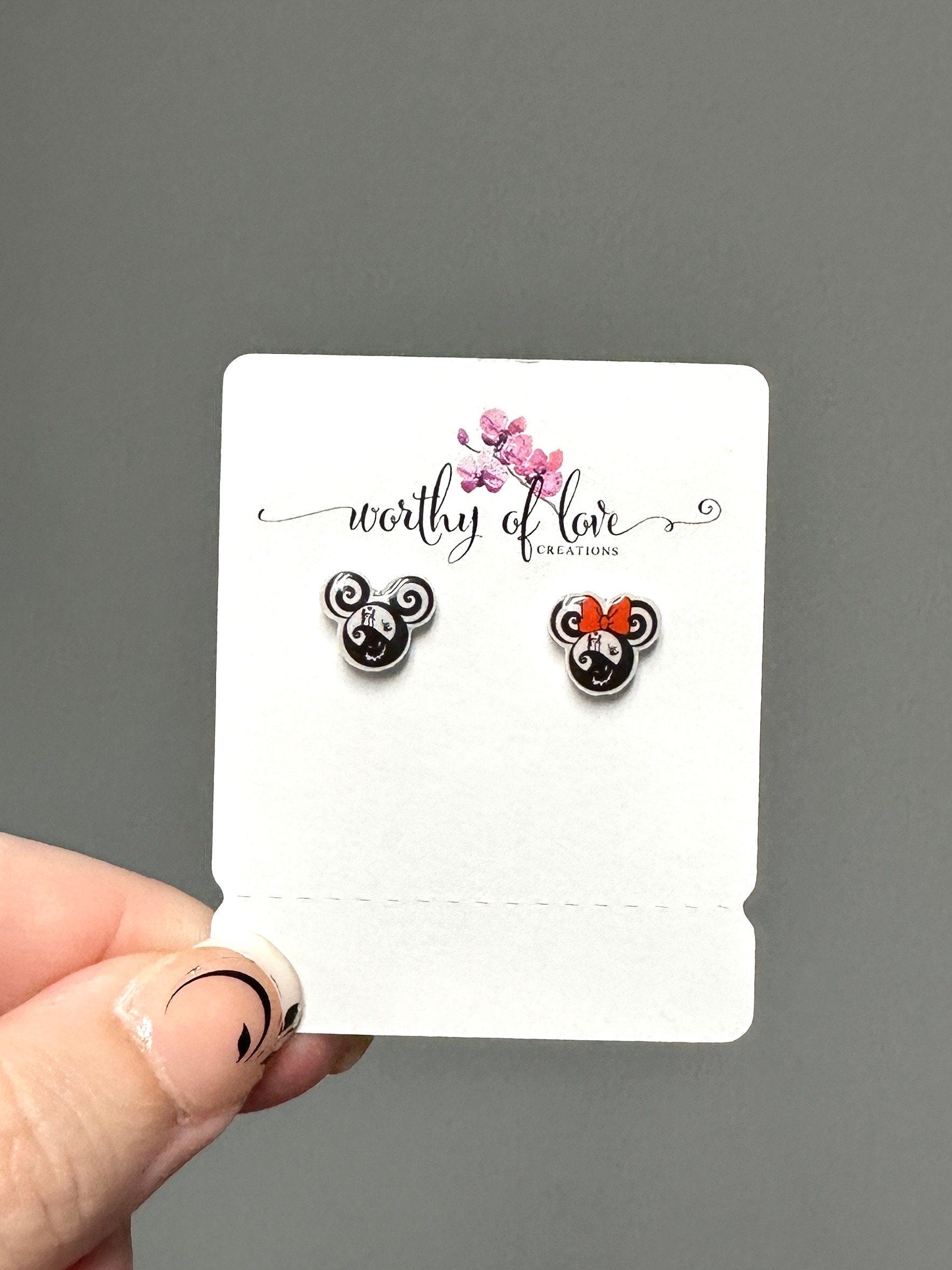 Mickey and Minnie The Nightmare Before Christmas Oogie Boogie and jack and sally earrings|Halloween earrings