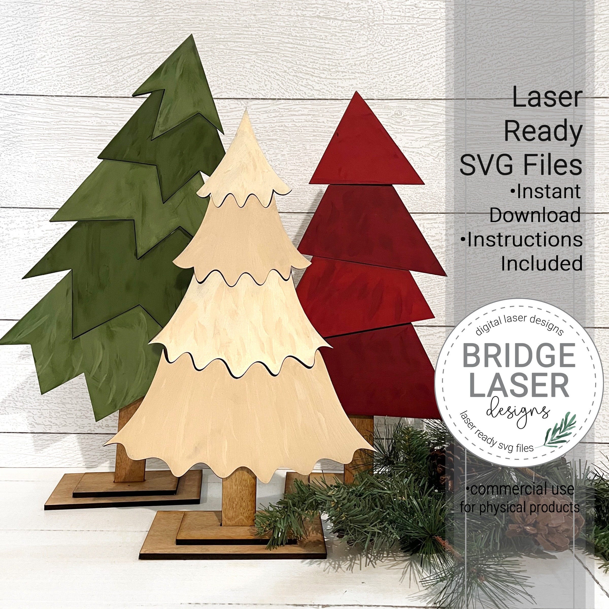 Standing Christmas Tree Laser Cut File, Christmas Doodle Tree Laser Cut Design SVG, Christmas Tree Laser File, Glowforge Laser Design SVG