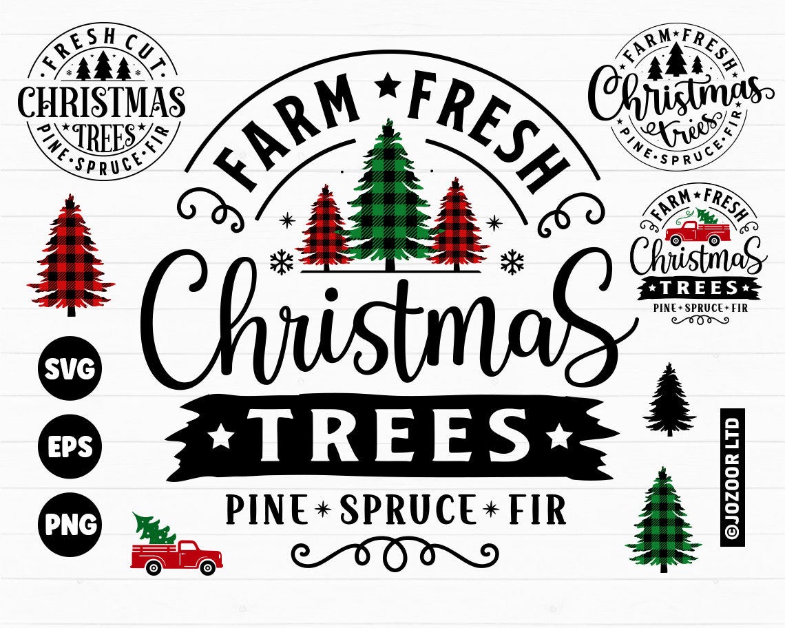 Farm Fresh Christmas Trees SVG, Christmas Tree SVG, Christmas Sign SVG, Christmas svg Bundle, Christmas svg, Farmhouse Christmas svg Cricut