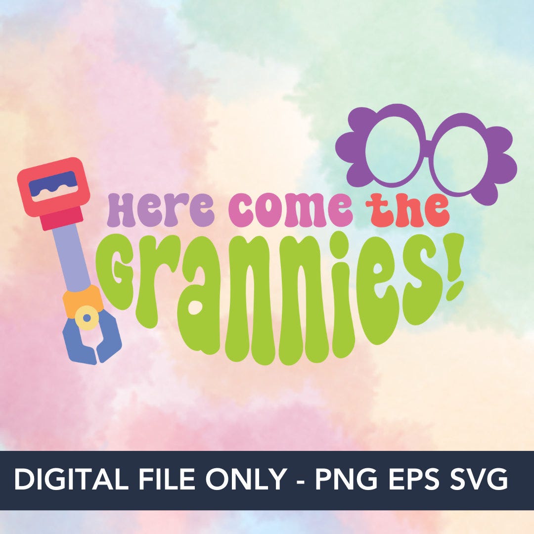 Here come the grannies - Bluey Cut File - Janet & Rita - EPS, SVG and PNG