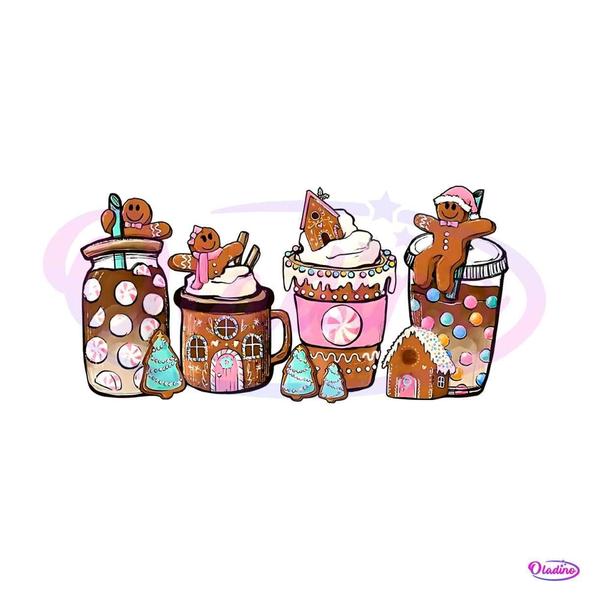 Gingerbread Christmas Coffee PNG