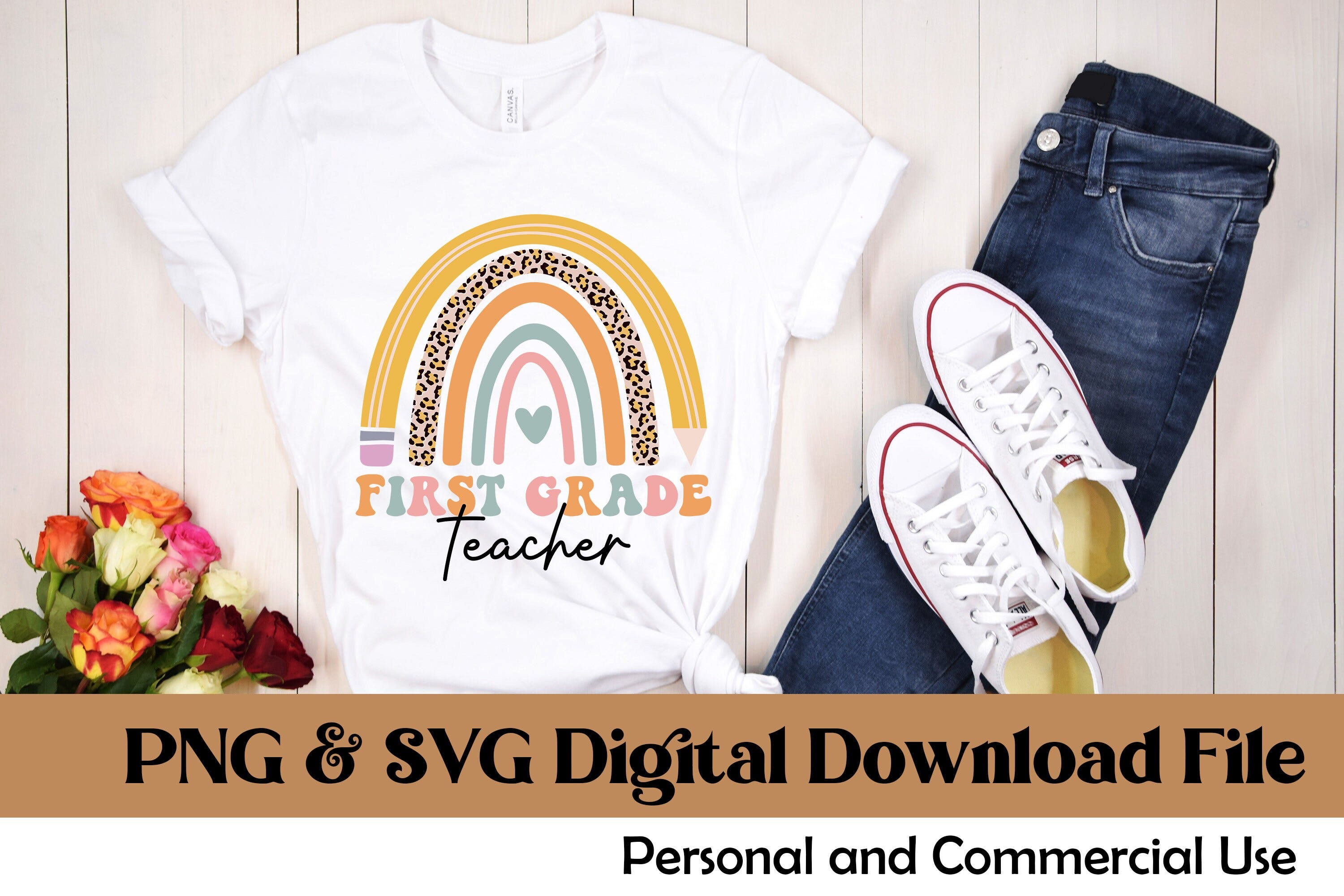 First Grade Teacher SVG PNG, Teacher Shirt Svg, 1st Grade Svg, First Grade Teacher Svg, Back to School Svg, Teacher PNG