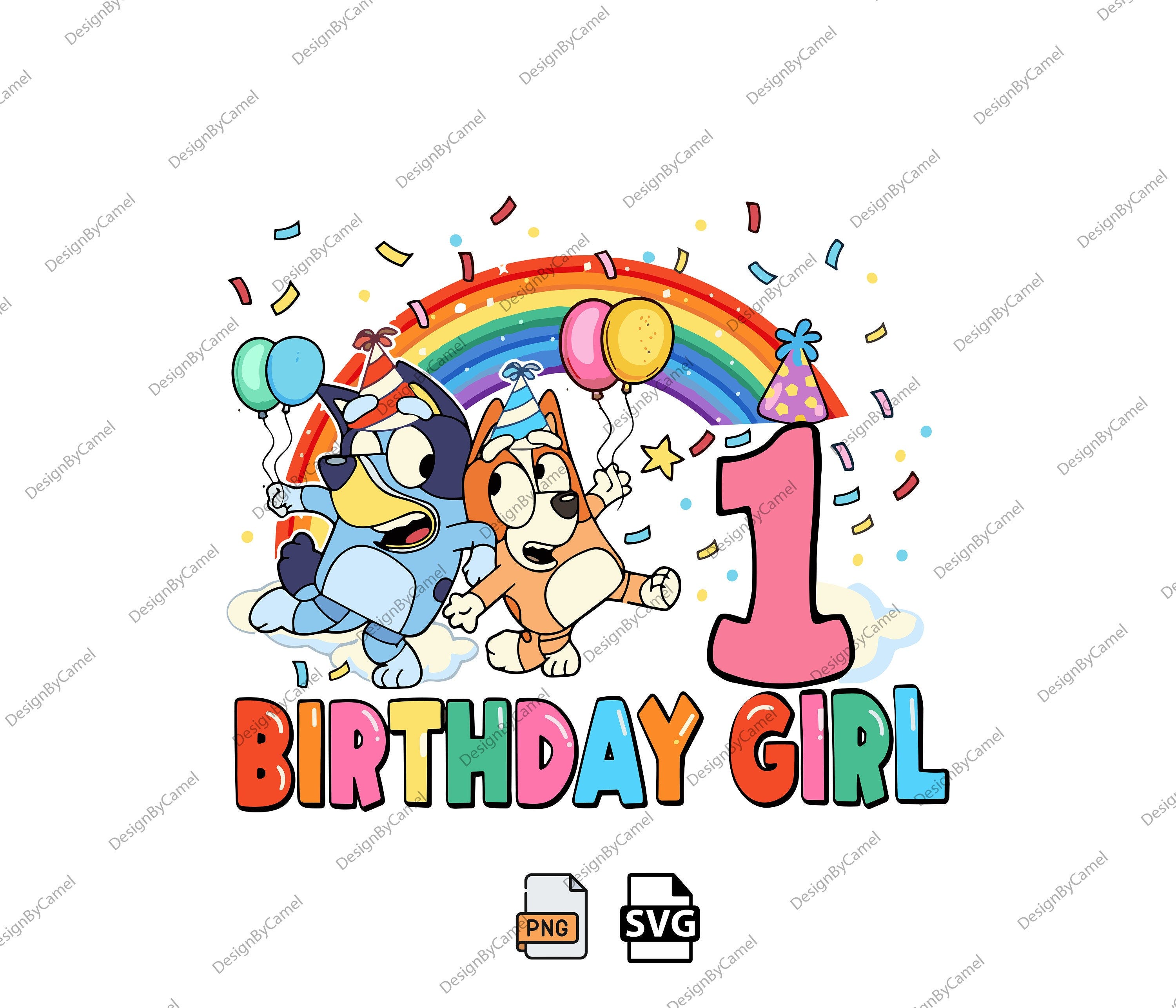 Bluey Birthday PNG, Birthday Girl Png, Bluey Png, Bluey Png File, Bluey Party Png, Bluey Family png, Bluey Dogs Png