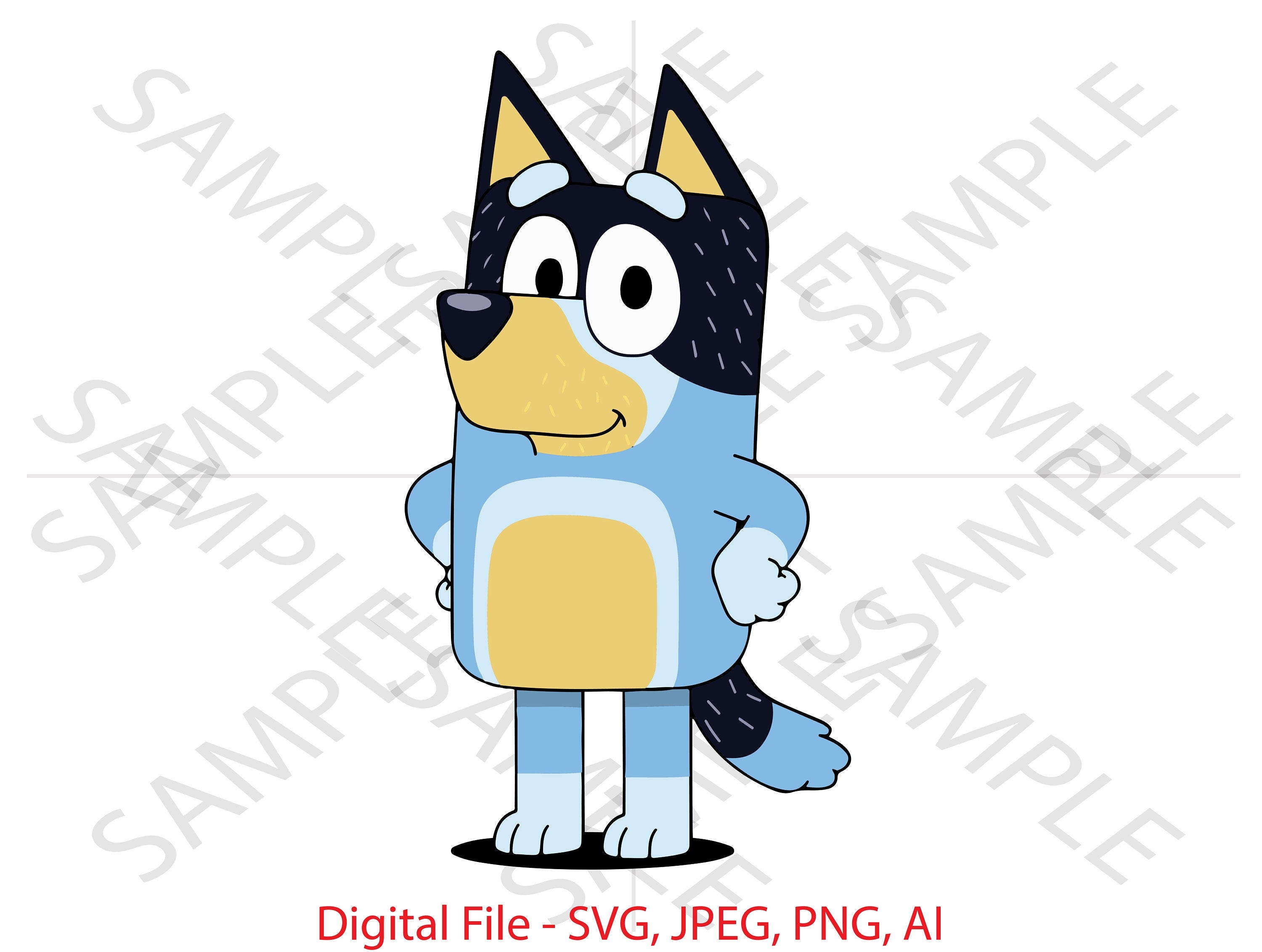 Bandit Heeler, Bluey, Bluey SVG, Bandit Heeler Bluey, Cartoon, Vinyl Cutting, Cricut, Custom Bandit Heeler, Custom Bluey