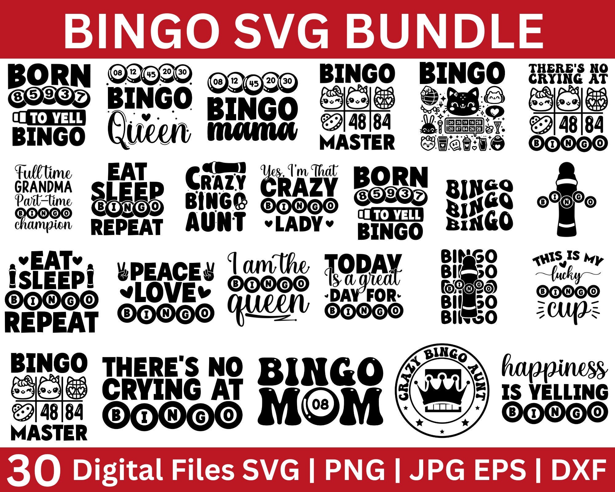 bingo svg bundle ,Bingo Shirt Svg, bingo player svg, Bingo Victory Svg, Bingo Svg, Bingo Games svg, Bingo Cup svg, Bingo Quotes SVG