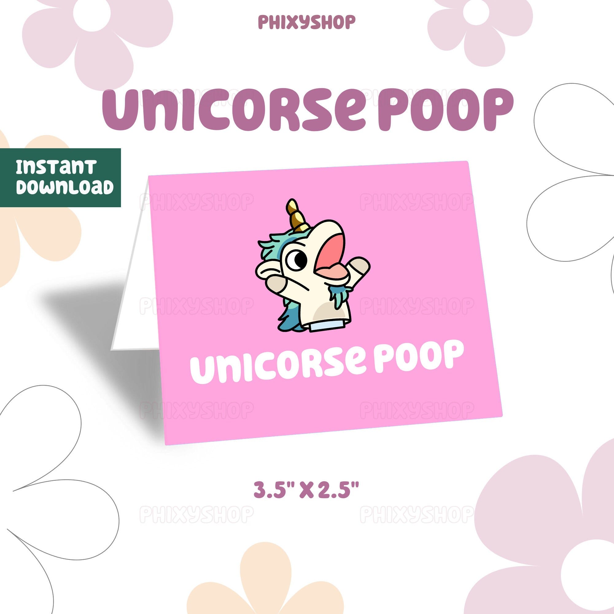 Pink Unicorse Poop Food Label | Blue Dog | Digital Download