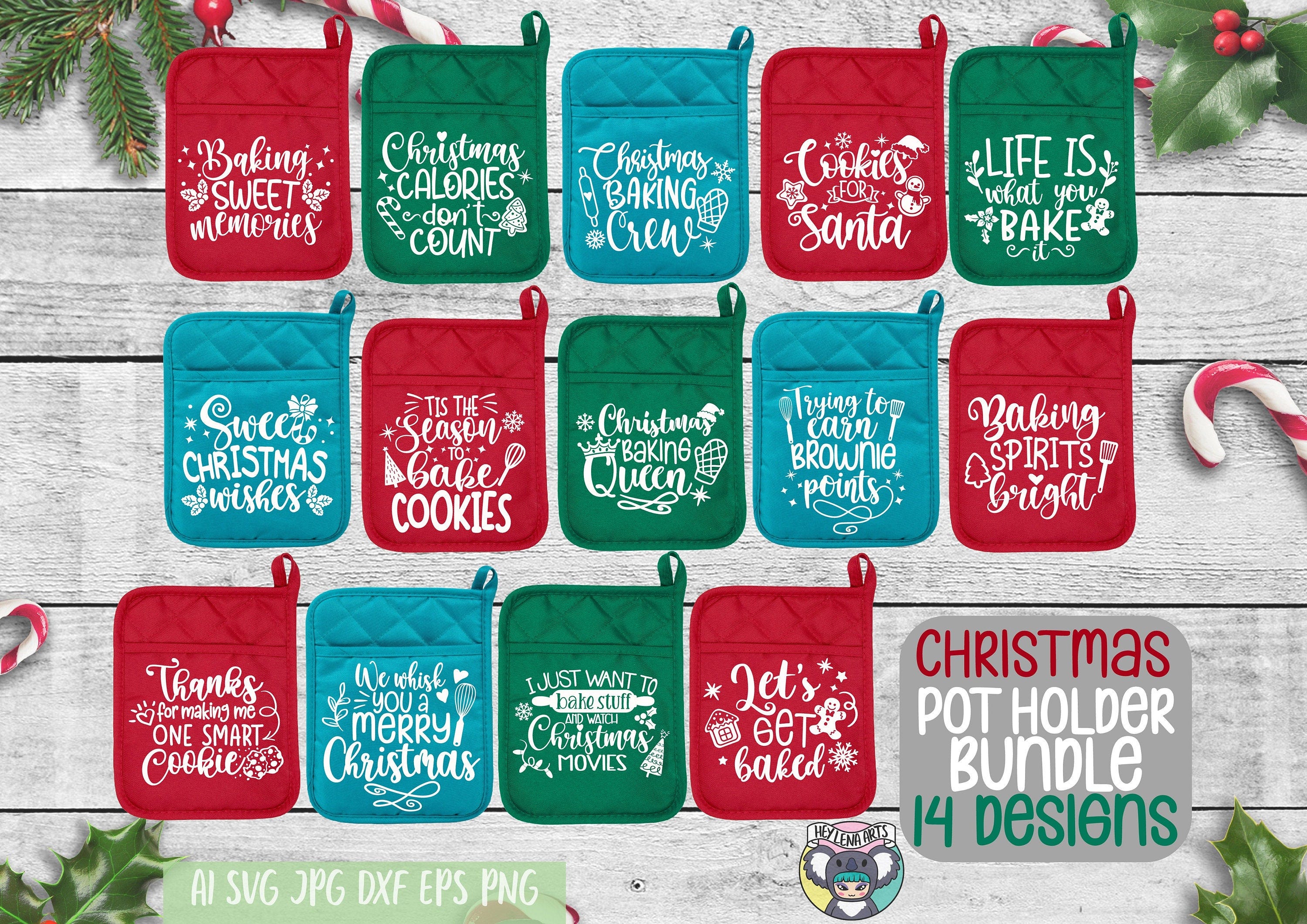 Christmas svg bundle, Christmas Pot holder svg Bundle, Oven Mitt svg, Pot holder svg, Baking svg, Funny Kitchen Quote