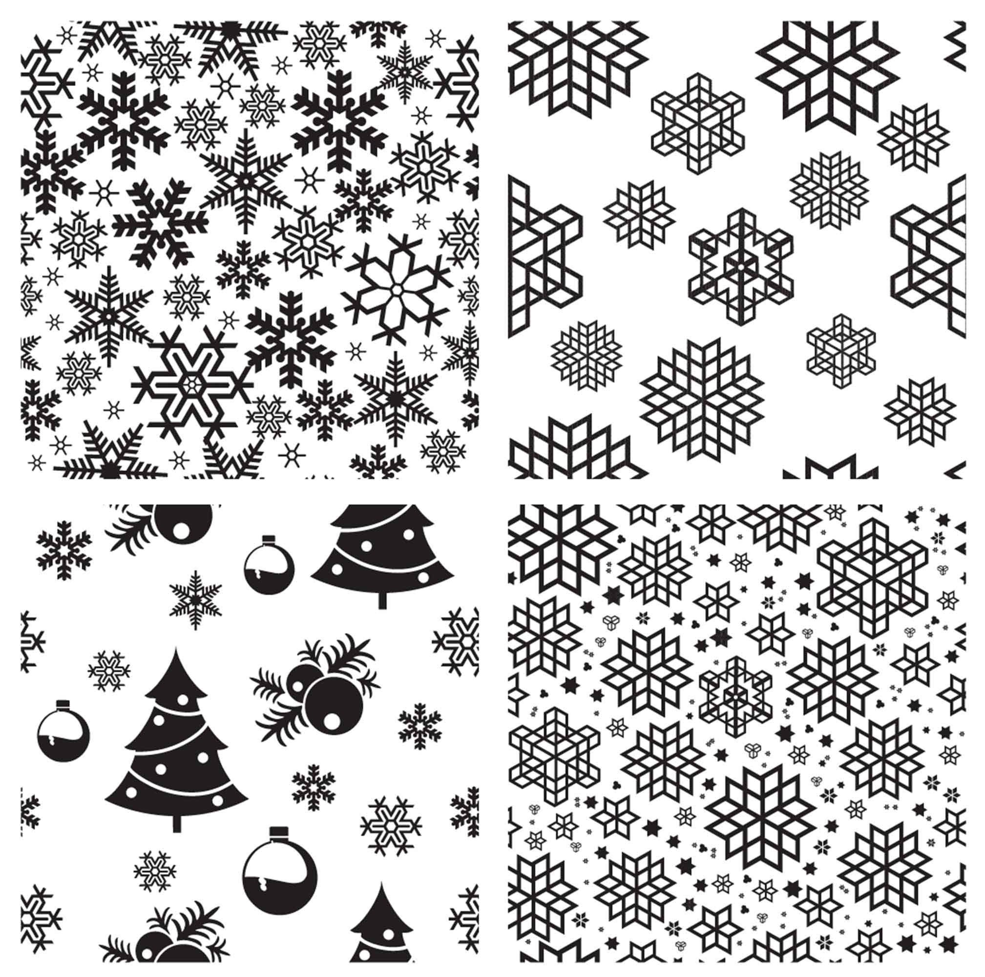 Seamless Merry Christmas pattern silhouette of a snowflake clipart silhouette Christmas vector pattern file svg, png, dxf, eps